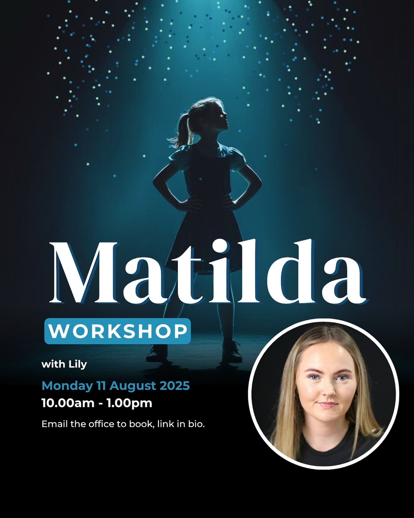 🎭✨ Step into the world of Matilda this summer! ✨🎭
Is your child ready to sing, dance & act their heart out? 🌟 Join Lily for a magical Matilda Musical Workshop – packed with fun, confidence-building & classic Matilda numbers! 🎶
📅 Monday 11 August
🕙 10.00am - 1.00pm
📍 Lockswood Community Centre - Southampton
💷 Only £3 per child!
🎟️ Spaces are limited – don’t miss out!
📩 Email the office or DM us now to book your child’s spot!
#MatildaWorkshop #LockswoodEvents #MusicalTheatreFun #KidsActivitiesUK #SummerHolidayFun #ConfidenceThroughPerformance #MatildaTheMusical