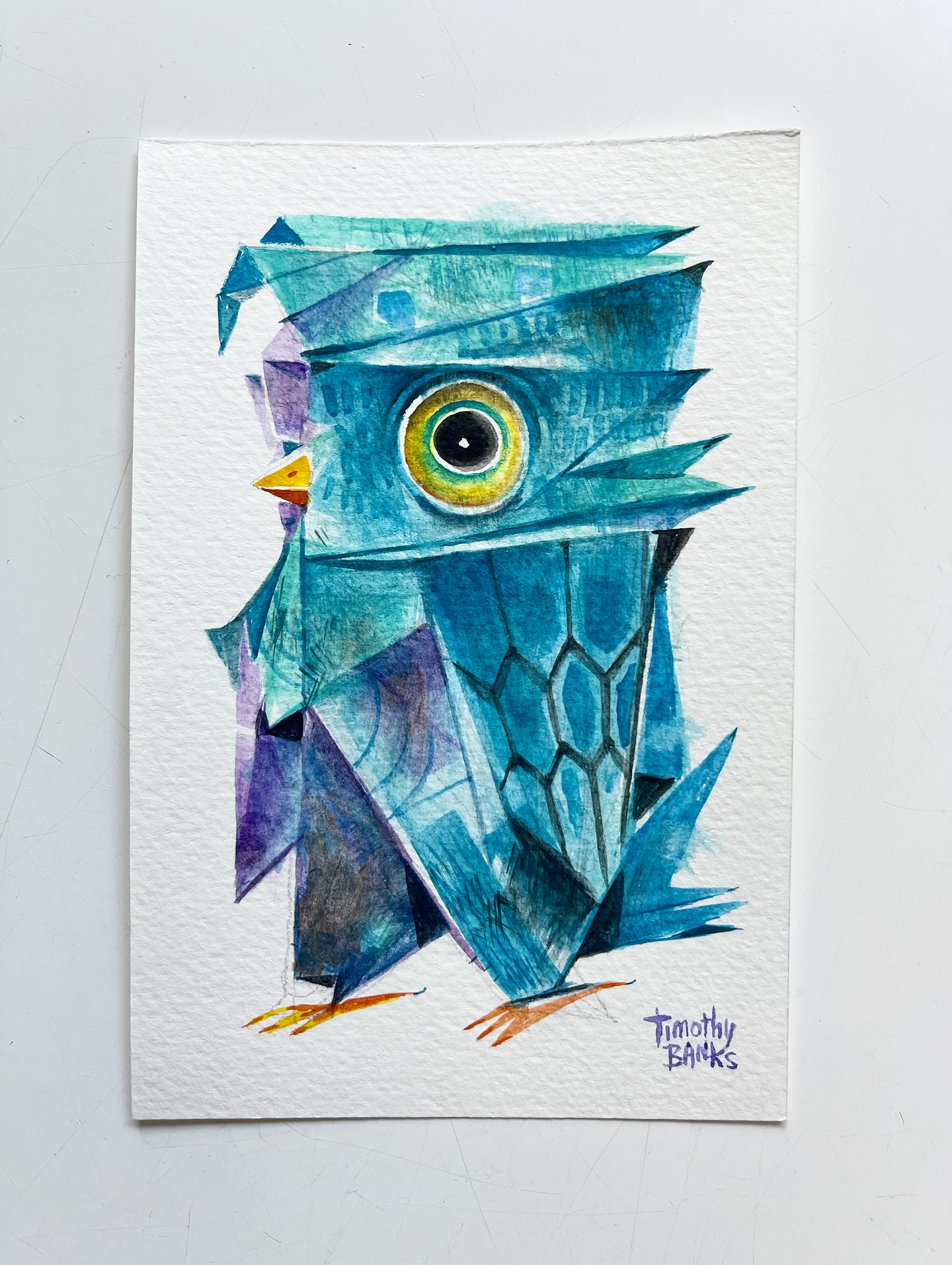 Paper Fold Wings
4x6” original watercolor on paper
A tiny, folded-feather friend full of blues, purples, and a bit of mischief. This little owl is ready to fly to its new home.
Available now on UGallery – link in bio to view and collect. ✨
#OriginalArtForSale #ArtCollectors #ContemporaryWatercolor
#WhimsicalArt #AnimalArt #SmallWorksArt
#IllustrationArt #UGallery #GalleryArtist
#ArtistsOnInstagram #WatercolorArt #MiniArt
#CollectibleArt #ArtForYourHome #TimothyBanksStudio
