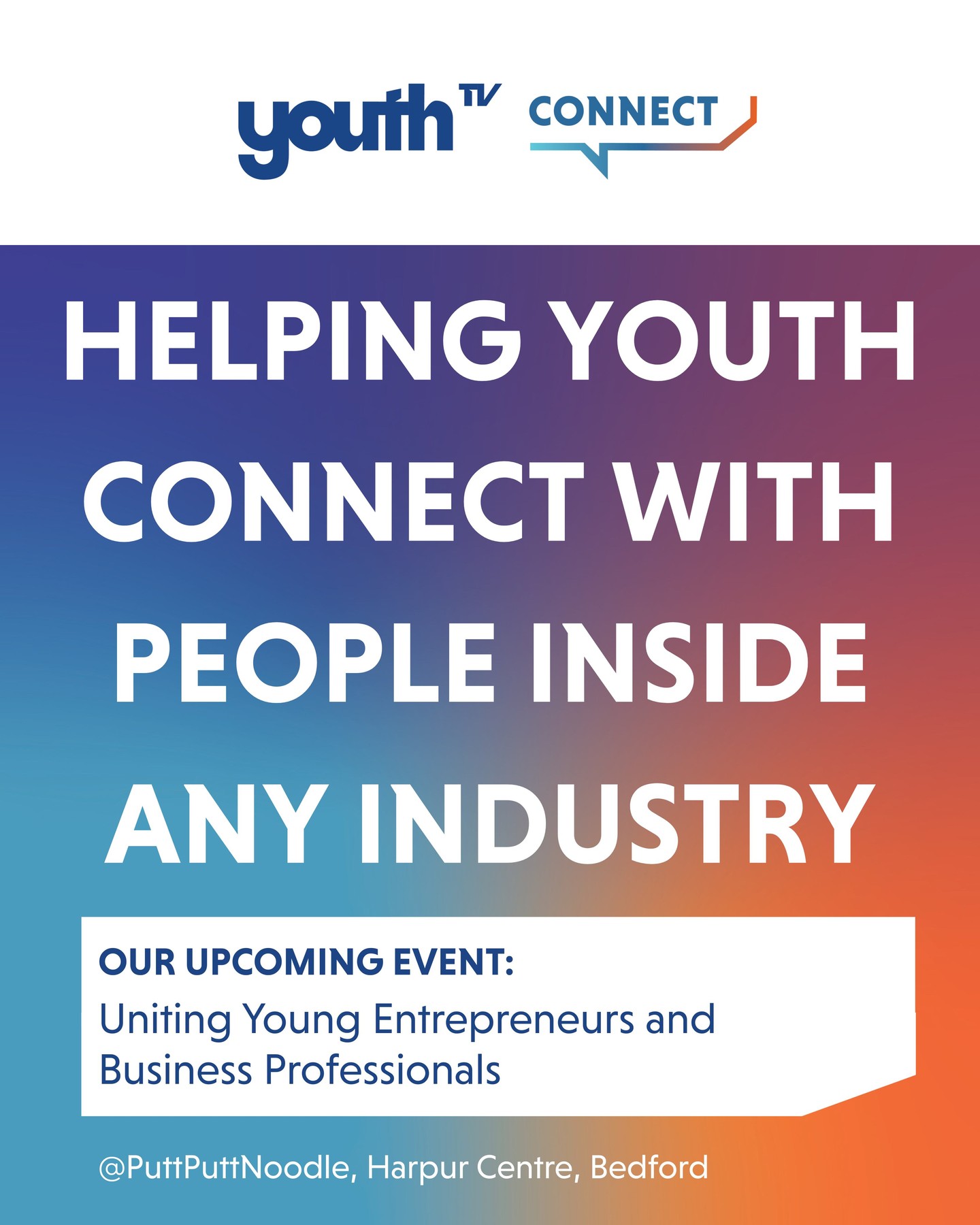 YouthTV Connect is on Wednesday 6 August from 12-1:30pm at Putt Putt Noodle Bedford.
Get your tickets now only £5 per person - link in bio.