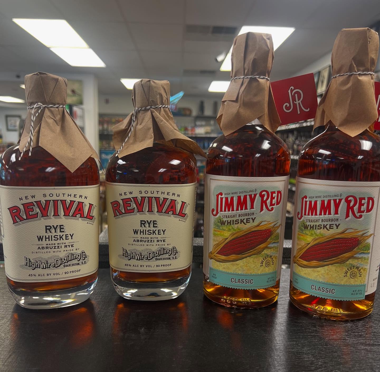 Happy to add Jimmy Red Bourbon and Revival Rye from High Wire Distillery in Charleston to our selection. @highwirechs #jimmyredbourbon #revivalrye #bourbon #rye #onlyonaugusta #keepcalmandkeepdrinking.