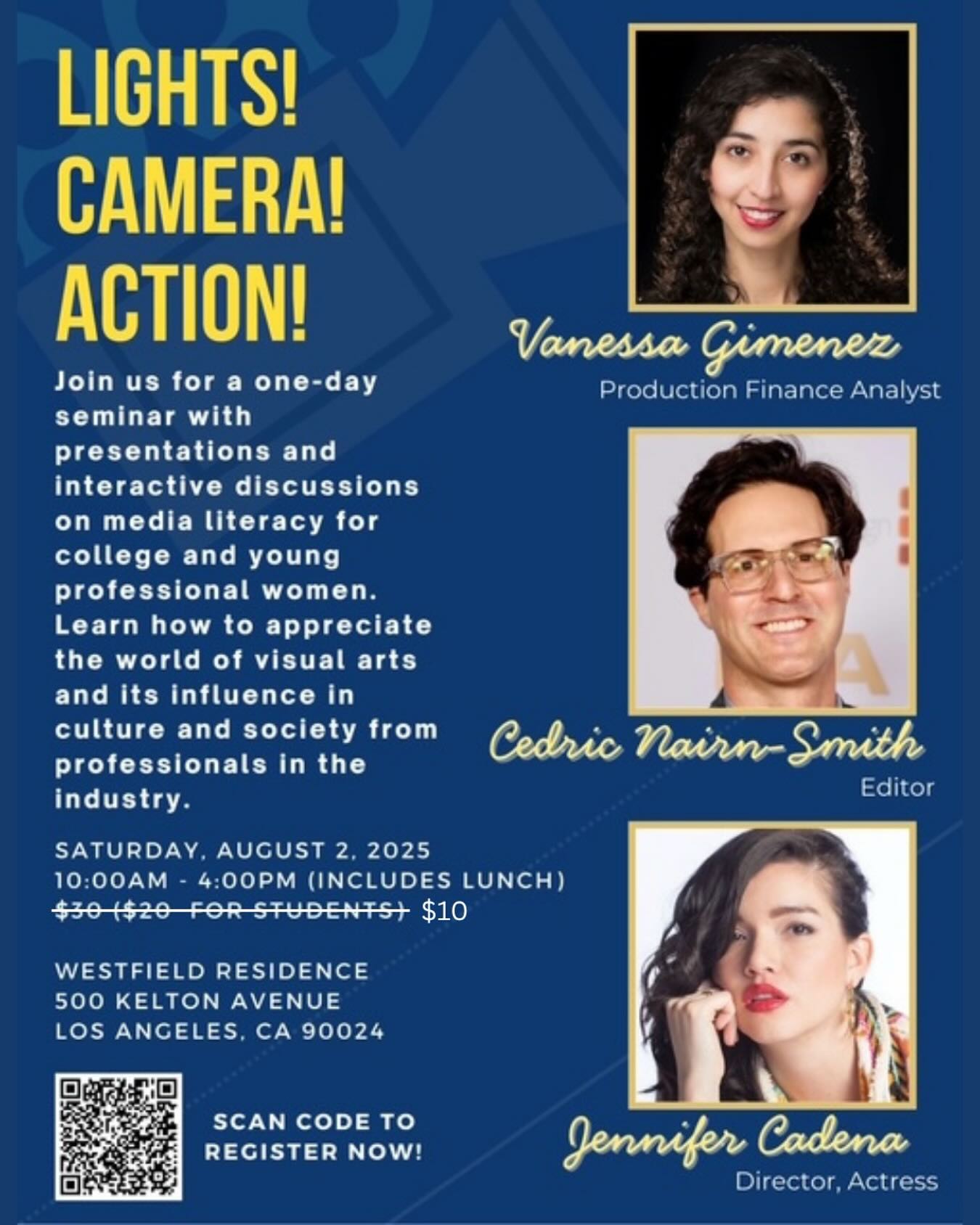 Join us for a one-day seminar with presentations and interactive discussions on media literacy for college and young professional women. Learn how to appreciate the world of visual arts and its influence in culture and society from professionals in the industry.
#losangelescatholic
#opusdei
#beverlyyps