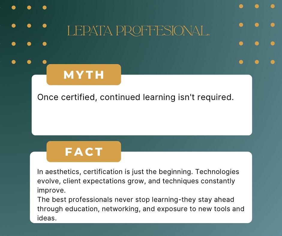 At Lepata Professional, we believe growth doesn’t stop at certification. From evolving technologies to rising client expectations, continued learning is the secret to staying relevant and exceptional. 💡
📚 Stay sharp. Stay inspired. Stay professional.
#LepataProfessional #BeautyEducation #NeverStopLearning #BeautyIndustry #SpaTherapist #AestheticsExpert #ProfessionalGrowth #SalonLife #BeautyMythsBusted