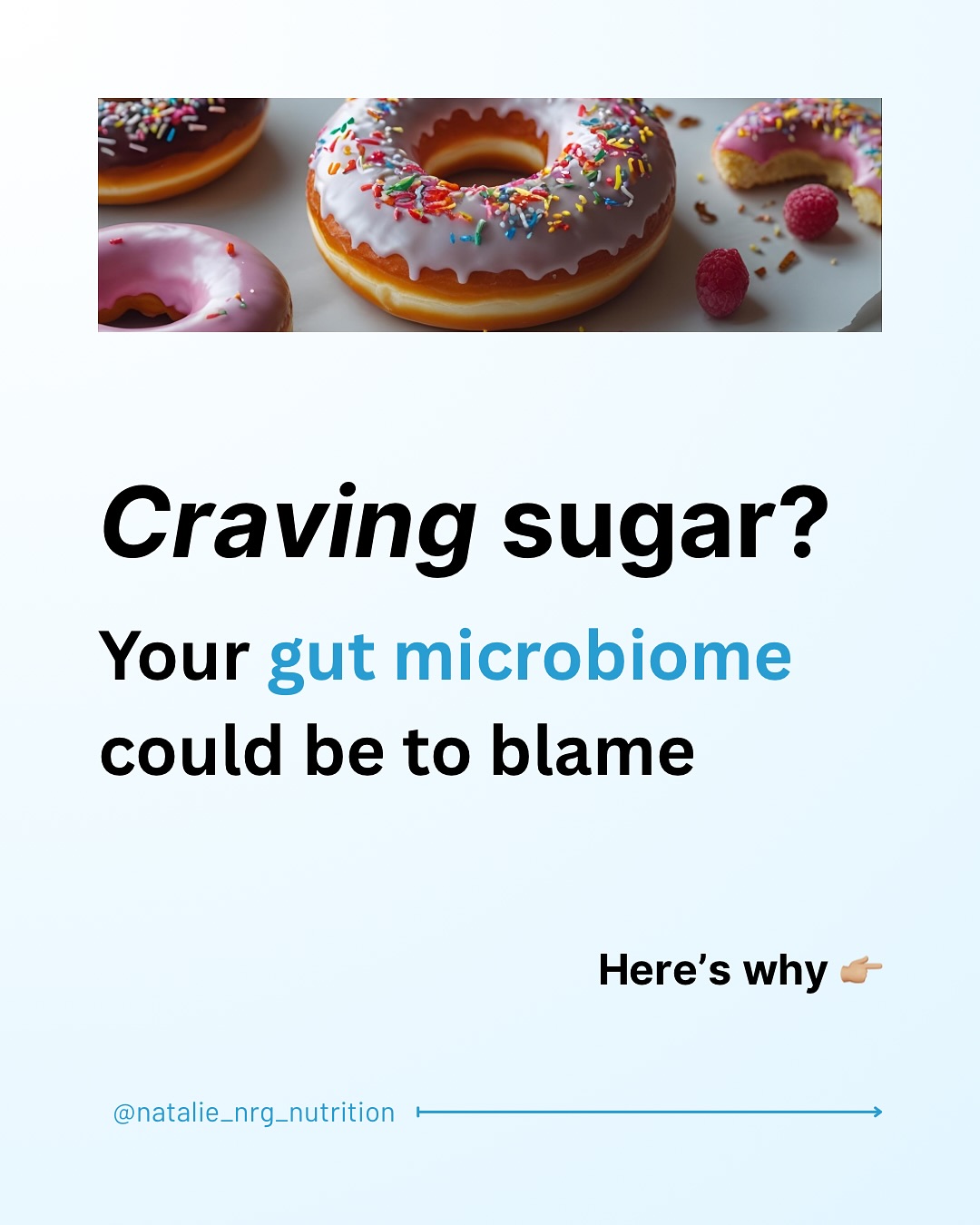 Not all sugar cravings come from the brain… Some come from your gut.🧠🍫
Certain bacteria thrive on sugar and carbs—and they’re not shy about demanding more. They hijack your gut-brain connection through hormones, the vagus nerve, and even dopamine signaling.
Over time, sugar-loving microbes multiply, reduce gut diversity, and amplify your cravings. But you can take back control:
✅ Eat more plant-based fiber
✅ Add fermented foods like kimchi, yogurt, kefir to boost good bacteria
✅ Give up ultra-processed foods: these contain gut-harming chemicals
✅ Avoid crash dieting: it’s disrupting your gut microbiome balance
Follow for more science backed health and wellbeing content ⚡️
#GutHealth #SugarCravings #Microbiome #WeightLossTips #CravingControl #HealthyHabits #ScienceBacked #NRGnutrition #eatwellbewell