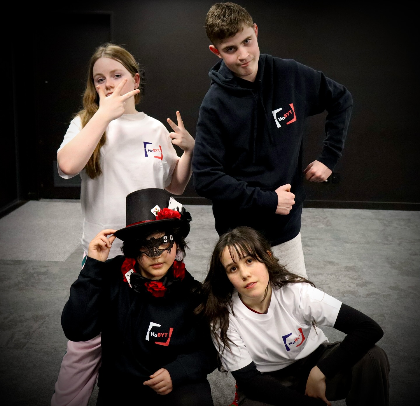 HaBYT merch has dropped!
Styled and modelled here by our Associates with attitude - Sophie, Sam, Olivia and Caleb - these quality AS colour hoodies and t-shirts let you show your passion for HaBYT wherever you go.
Samples will be available next week to try in class. Order by week 5 (15 August) for delivery at the start of next term.
T-shirts $40, Hoodies $68. DM to purchase.