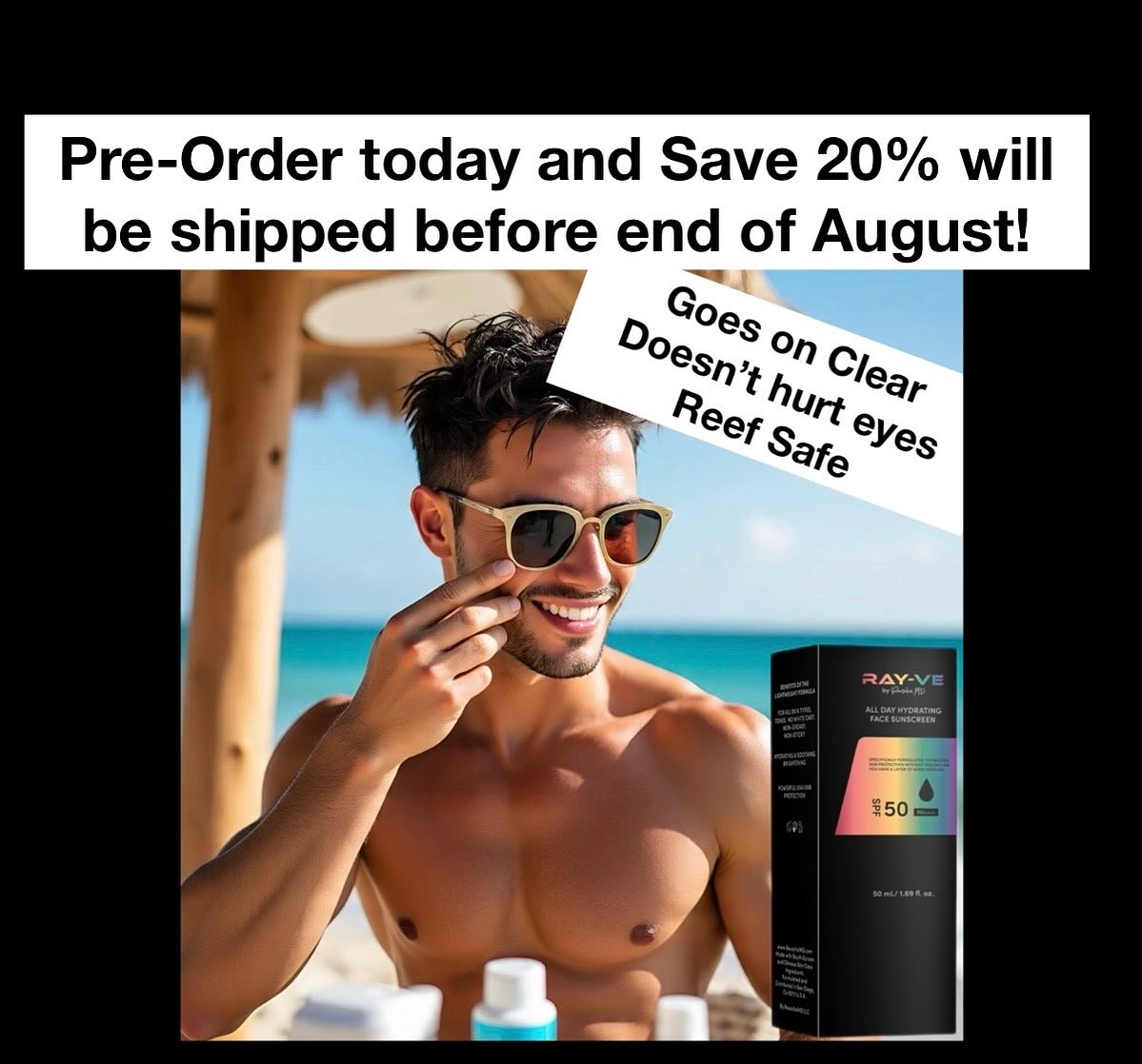 Ray-Ve by ReuscheMD face sunscreen now available for pre-order. Estimated arrival August 15-20th! Pre-Order now and save 20% also, spend over $100 and get free shipping #Sunscreen #ReuscheMD #TakePride #Gay #SkinCare #sandiego