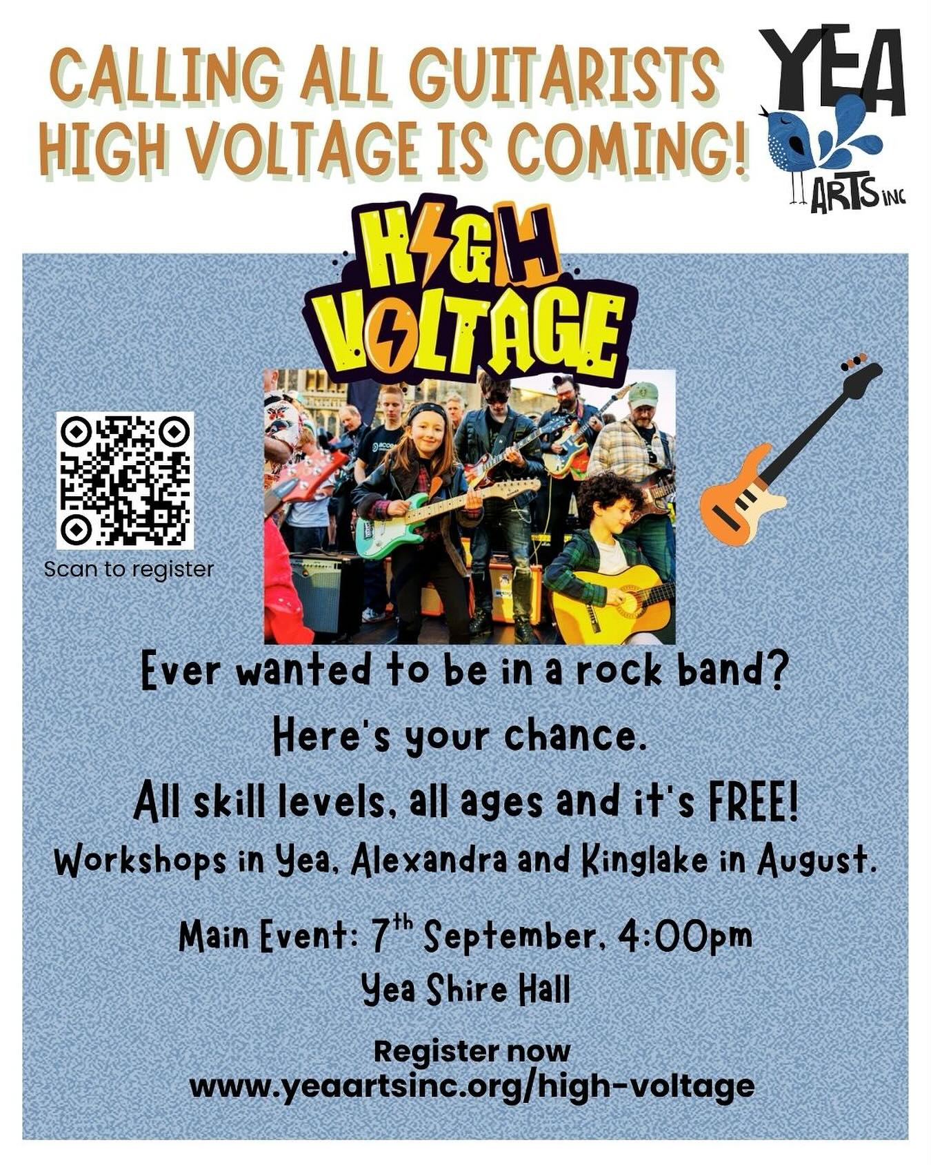 🎸High Voltage ⚡️welcomes everyone to join in. Workshops to learn the songs, stage craft and most of all lots of fun! All ages and all skills so why not see winter out playing music, getting to know your community and enjoying the rush of playing live! #musicforthemasses #musicforall #musicforthesoul🎶 #musicforfamilies #musicforgenerations #communityevent