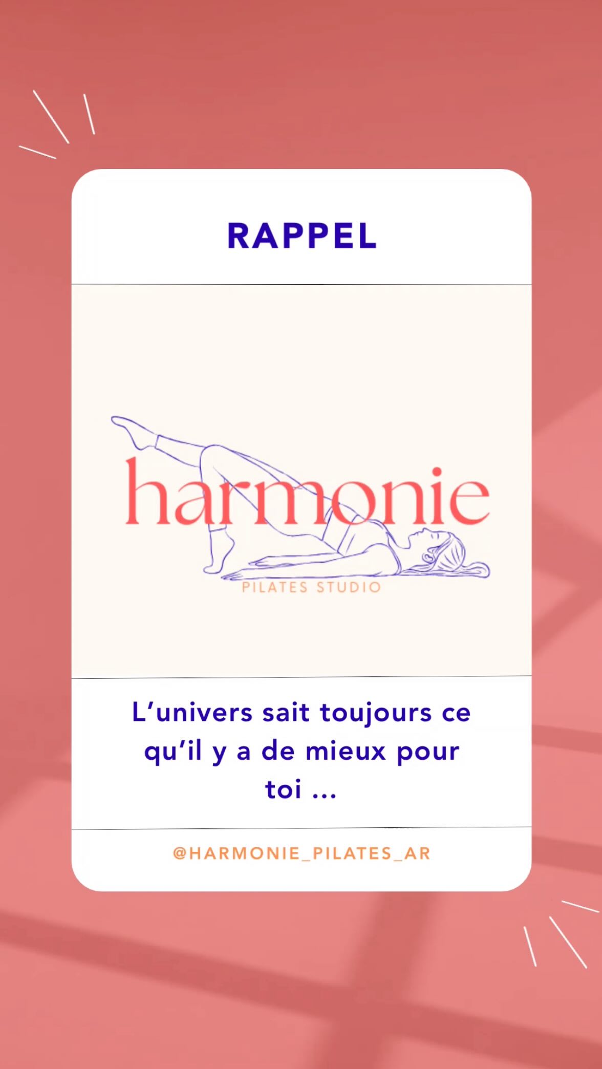 « L’univers sait toujours ce qu’il y a de mieux pour toi… » 😉
Alors si tu es tombé sur ce post, ce n’est sûrement pas un hasard ✨
Ton corps a besoin de bouger, ton esprit de souffler… et ton moment, c’est maintenant.
Viens découvrir Harmonie Pilates Studio au cœur de Strasbourg, à deux pas de la Cathédrale : un espace doux, accueillant et pensé pour ton bien-être.
Cours débutants ou plus avancés, sur Reformer, tapis ou Cadillac… il y a une place pour toi 🌿
👉 Réserve ton cours, il ne te reste plus qu’à écouter les signes ✨
#harmoniepilatesstudio #pilates #studiobienêtre #reformerpilates #strasbourg #bienetre