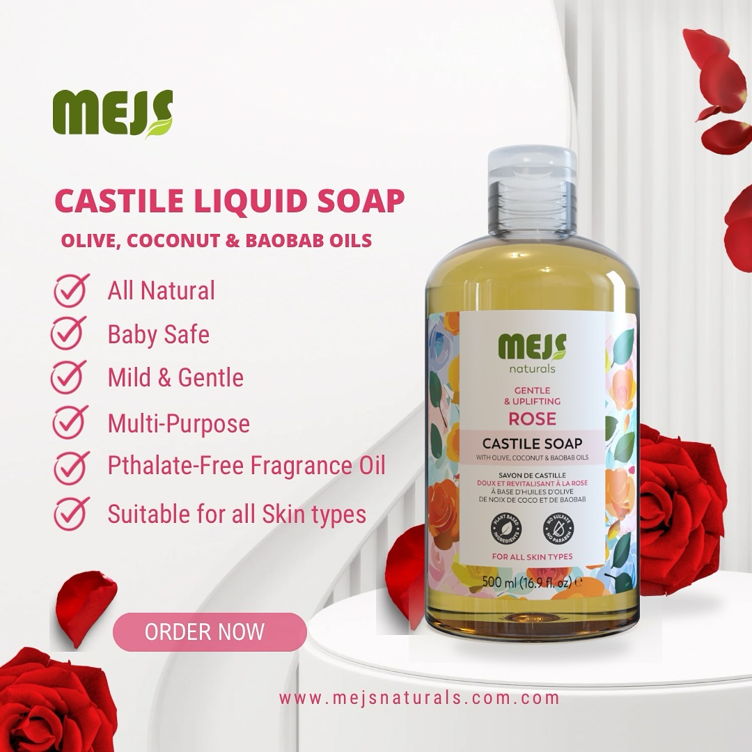Awaken your inner bloom—immerse yourself in the uplifting essence of rose, turning your
cleansing ritual into a blossoming experience of beauty and rejuvenation
Sizes: 500ml @ghc140, 1L @ghc250
Website: www.mejsnaturals.com
📍: North Kaneshie Swanlake CPP junction.
📱/WhatsApp: 0540239747
#soapmaker, #beauty, #vegan, #smallbusiness, #handmadesoaps, #oliveoilskincare, #handcrafted #naturalsoap #plantbasedsoap #castileliquidsoap #castilesoap #mejs #mejsnaturals #accraghana🇬🇭 #rosesoap