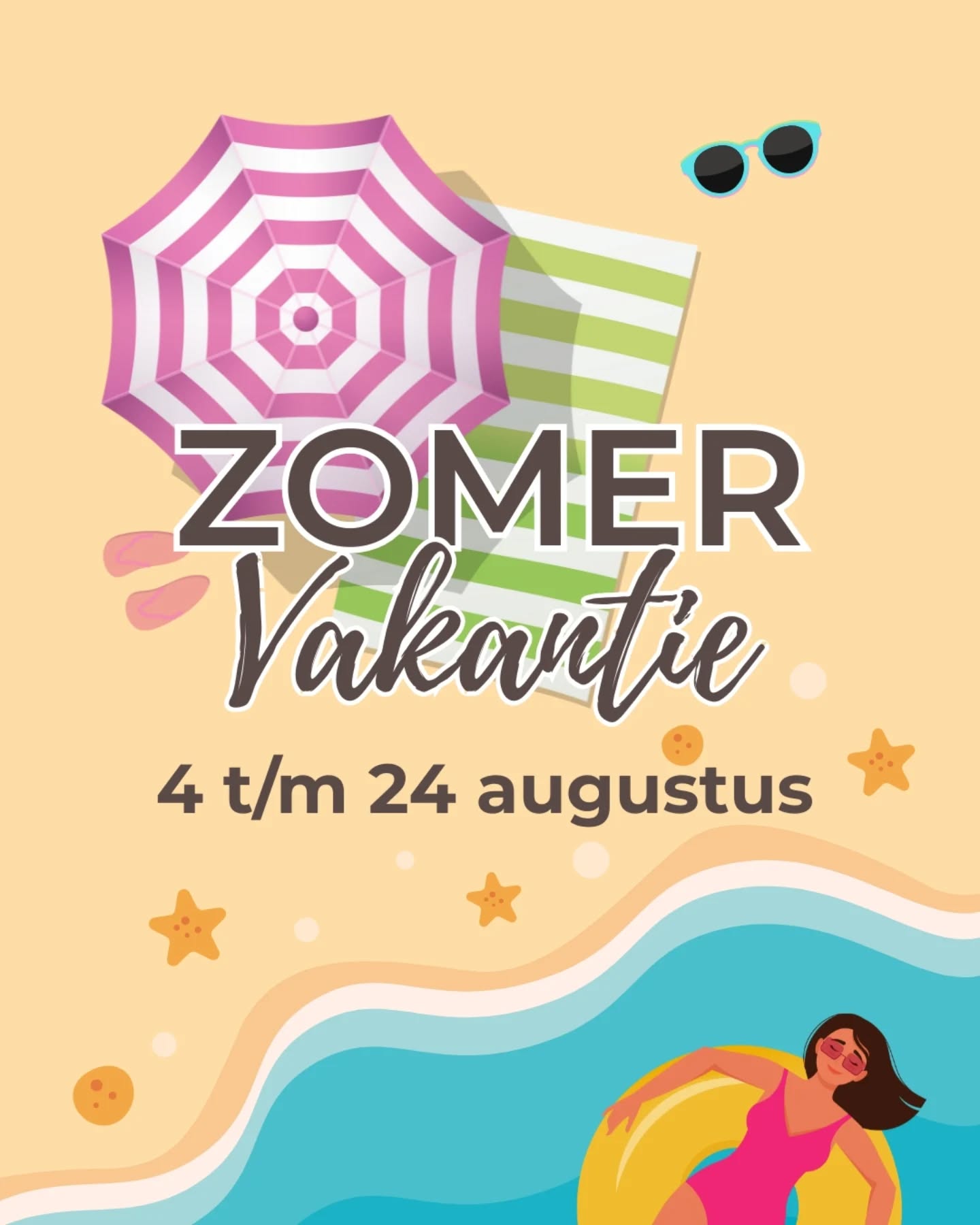 ⛺️ Summer vibes AAN 🏖🌞
De Suikertijd oven staat even uit en wij gaan samen heerlijk genieten van onze welverdiende vakantie.
Berichten die in onze vakantie binnenkomen zullen na de vakantie beantwoordt worden 🤗
In het weekend van 22, 23 en 24 augustus ben ik weer te vinden op de Brueghel, maar tot die tijd doen wij het even rustig aan 🕶✌️.
FIJNE VAKANTIE 🏖🌞