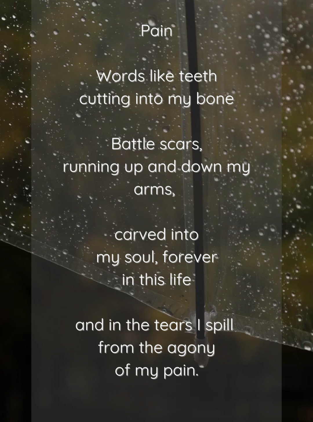 Original poem about the pain of words and losses.