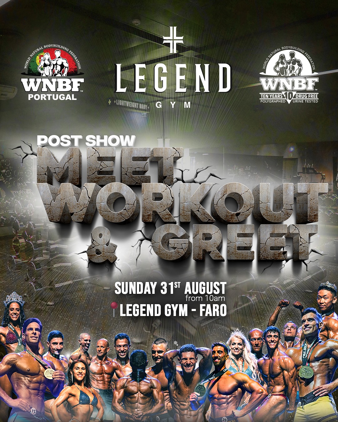 📢 A WNBF Portugal🇵🇹 e o LEGEND GYM têm novidades incríveis para os atletas da Legends League! 💪🔥
Como patrocinador oficial da Legends League e grande apoiante do culturismo natural, o Legend Gym traz 2 SURPRESAS imperdíveis para todos os atletas:
✅ Passe livre – 23 a 30 de agosto
Todos os inscritos na Legends League têm as portas abertas para treinar no Legend Gym Faro ou Olhão durante toda a semana que antecede o evento! Devem apenas mostrar o vosso cartão de sócio WNBF ou dizer o vosso nome e número de sócio.
✅ Meet, Workout & Greet – 31 de agosto 🏋️♂️
No Legend Gym Faro, todos os atletas estão convidados para:
✨ O primeiro treino pós-competição
✨ O pump mais épico da preparação 💪🏼
✨ Festejar as conquistas da Legends League 🥇🏆
✨ Tirar fotos e gravar vídeos para recordar 📸🎥
E ainda: teremos a presença de WNBF PROs, a treinar, partilhar experiências e dar aquele boost extra de motivação! 🚀
No Legend Gym podem ainda utilizar sauna e banho gelado na Recovery zone, tentar levantar os halteres de 100Kg ou provar os melhores protein shakes 😁🙌🏼
👉 Marca já na agenda e vem celebrar connosco o culturismo natural!
#legendgym #culturismonatural #bodybuildingnatural #natty #bodybuilding