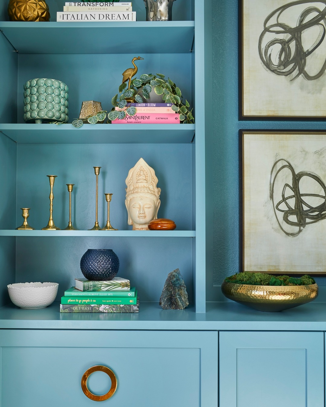 A peek at the pretty details ✨ — swipe to see the full office come to life.
It begins with a styled moment and opens up to bright blue built-ins and a space designed for focus, creativity, and joy. Feminine in the most grown-up way — polished, personal, and full of charm.
Creating a space that reflects your style starts with a thoughtful plan — we’d love to help you bring yours to life.