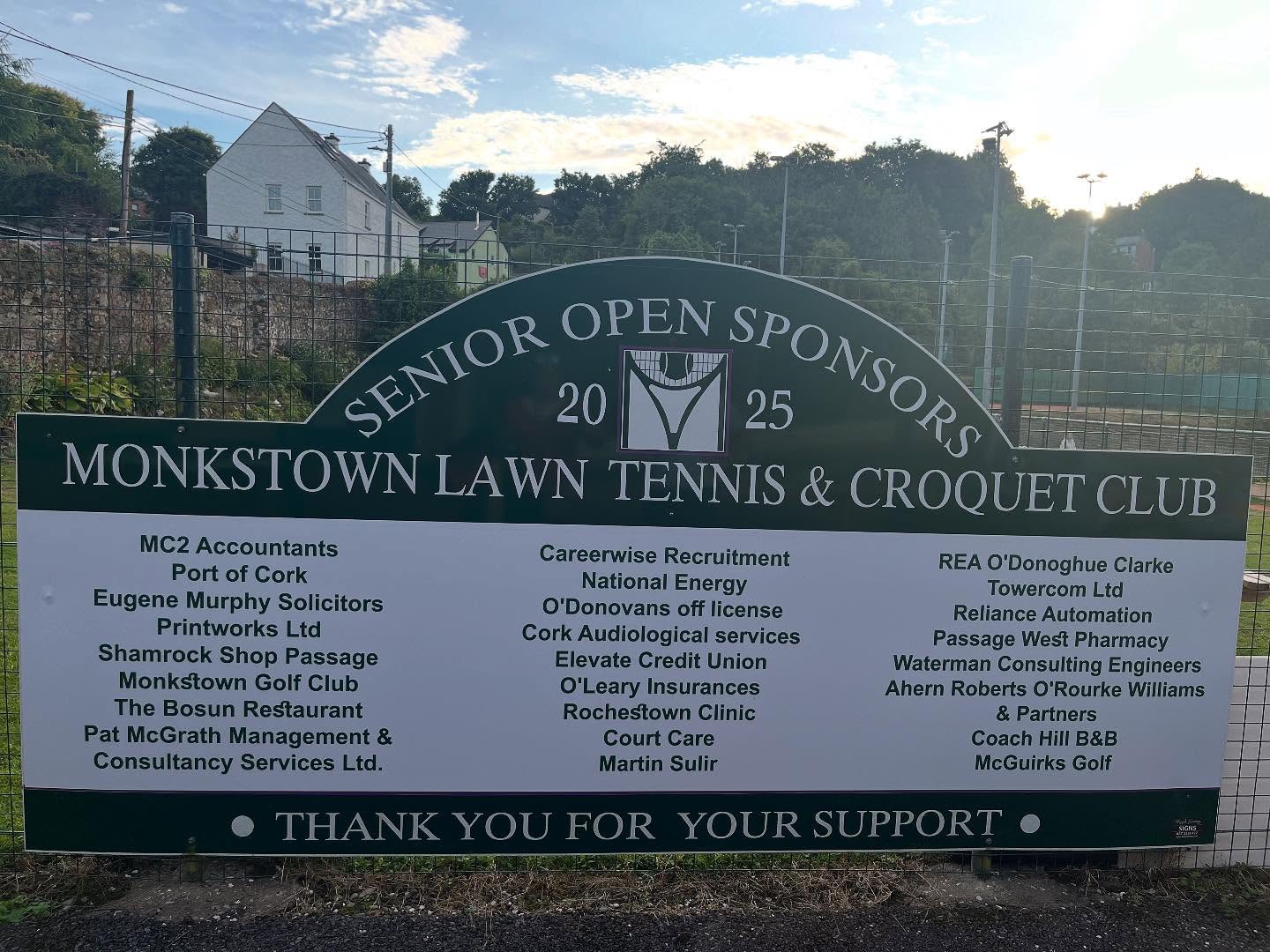 👏 THANK YOU 👏
Now that the dust has settled and the sun has set on this year’s Open Tournament, there are so many people to thank!
Firstly to all our sponsors. Without your generosity this tournament could not have gone ahead. Your contributions went such a long way and we are hugely grateful!
Triona, thank you for keeping us on track and running a tight ship to make sure everything was on schedule and appeared seamless (on the outside at least). 🫡
Ronan and your team in the office, for checking everyone in, tracking results and of course supplying endless replacement balls on court. 🎾
Kathleen and your kitchen crew, whether a cup of tea or glass of bubbly, you kept us all fed and watered throughout the week with endless supplies of tasty goodies, and always with a smile on your face. 😊
Not to forget all the kind people who donated prizes to our raffle, and of course our amazing raffle ticket manager Charlie. So many people went home with great prizes and smiles on their faces. 🤩
Our maintenance team, who work relentlessly in the background, not just for tournament week but throughout the year, in all weather. Our club has never looked better. 💐
Vere and Ann, you are always present and never waiver in your support for the club. First to arrive and last to leave each evening. 🙏
And finally to all the amazing players who entered and played in all kinds of weather, and the supporters who were always on the sidelines. Your love for the sport certainly shines through. ☀️ ☔️
Thank you everyone for supporting our club. We look forward to welcoming you all again next year.