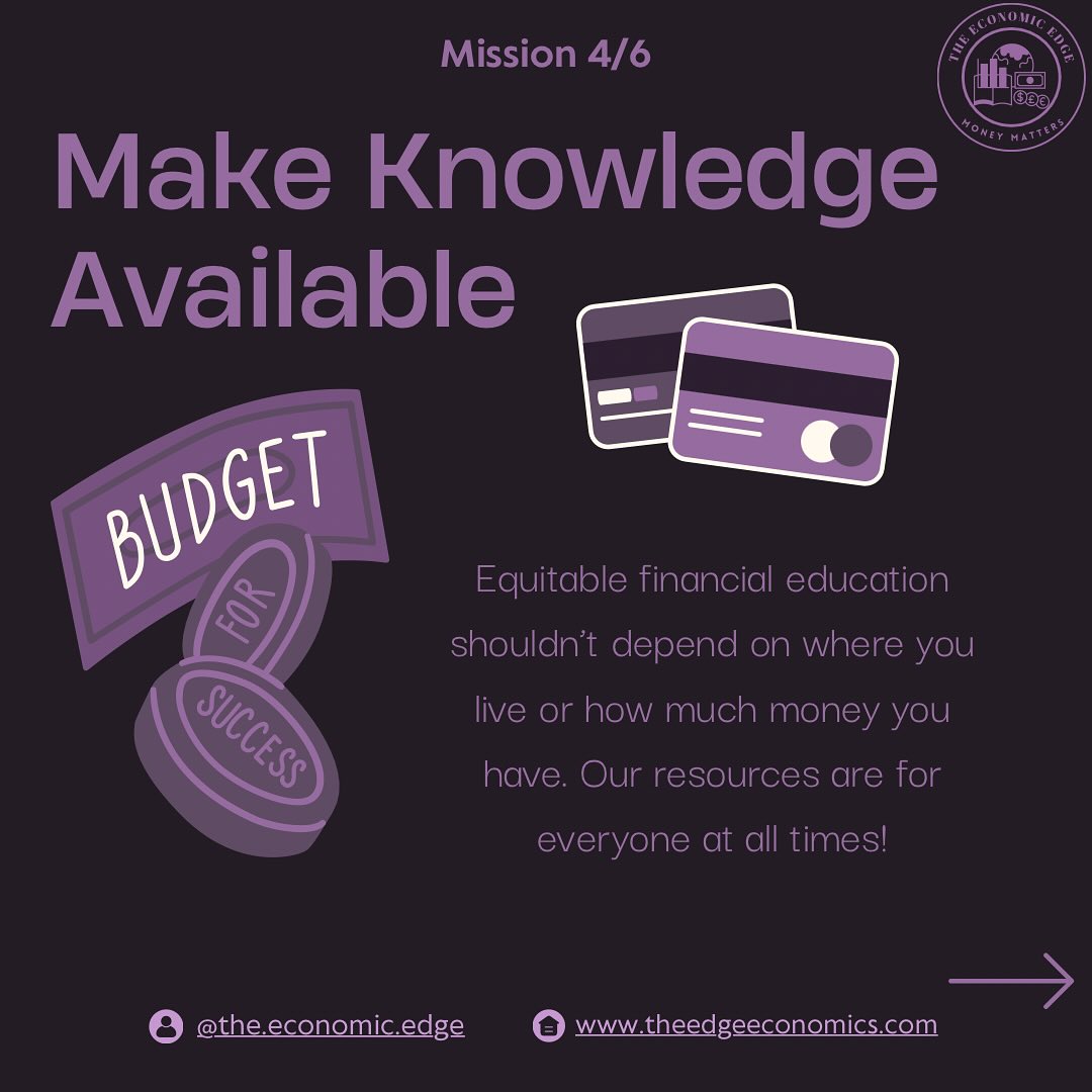 Equitable Education is one of the core beliefs here at The Economic Edge. Knowledge and education should never be a privilege, it should be a right, no matter where you are, where you study, or what you can afford. Financial insight should be offered anytime, anywhere, free of charge! 📚💸
We’re building a website full of knowledge, in depth articles, and resources easy to understand & available to everyone! It doesn’t matter who you are, understanding money can unlock freedom never seen before. Come join us and learn more!! 🔒🗂️
Whoever you are, whether you’re a high school student, a young adult, or simply an individual looking at how the world works, welcome! 🤍
This is the second piece of our 6-part series on breaking down our mission goals. Stay tuned for our next one: “Emphasize Global & Current Events”
If you’re new here, hello! 🌟💵
We are a Youth-Led organization dedicated to explaining the subject of money in an interesting, interactive way! We want to learn together, through real talk and trends — Money Matters, Let’s Start Now 🌍📊
#economics #worldmarket #globaleconomy #economy #financial #financialliteracy #econexplained #money #mission #finance #financegoals #education #digitalmoney #international #stem #stemeducation #explorepage #college #ivyleague #nonprofitorganizations #extracurricular #moneyexchange #economicempowerment #womenempowerment #womenineconomics