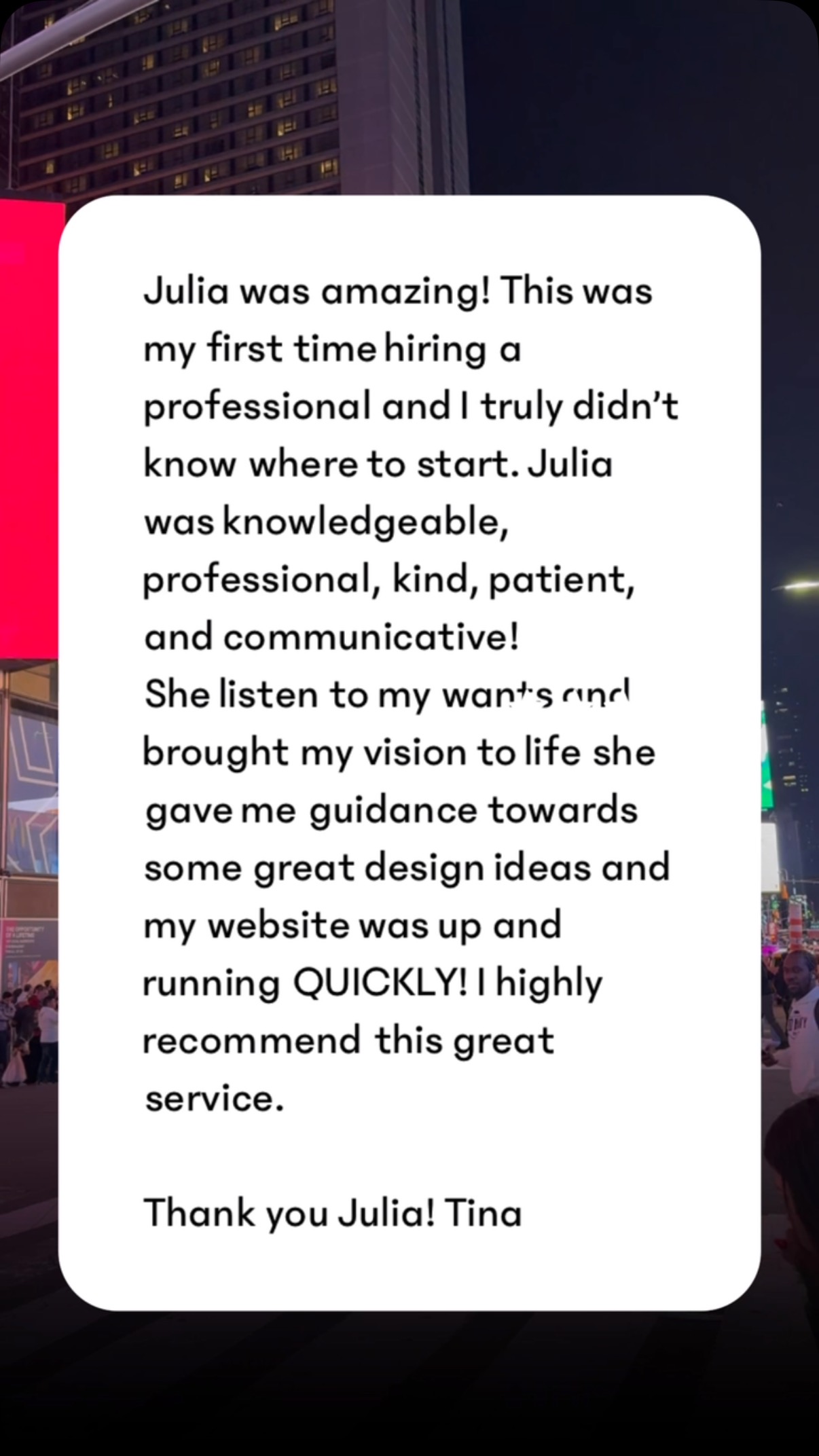 Feeling incredibly grateful for my amazing clients. Each one comes with a unique story and big dreams—and it’s an honor to help bring those visions to life.
#smallbusinessnj #tampabaybusiness #webdesign #branding #seoservices