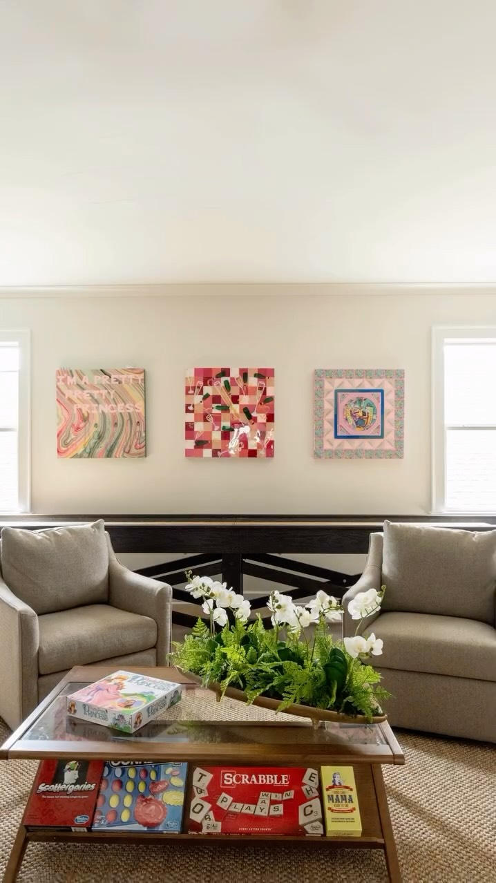 Weekends are for a little friendly competition and a lot of laughter.
This game room was designed for gathering〰️from shuffleboard showdowns to Scrabble rematches, every detail invites connection, color, and a bit of childhood nostalgia.
Builder: @dickensbuilt
Photography: @jennifer.saltsman.photography
Artwork: @dorothyart
#interiordesign #customhomedesign #gameroom #family #familyspaces #home #interiordesigner #designinspiration #interiors #homedetails #playfuldesign