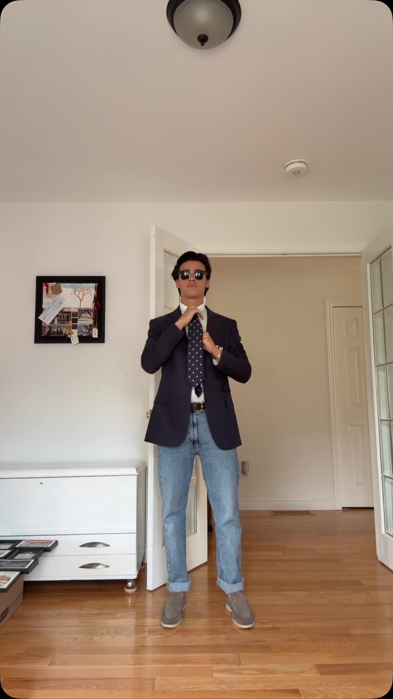 Not a dancer, barely a writer. But, had to show you some mama jama hops in #loropiana #summerwalks. Jacket's #purplelabel Tie's #altea Shirt's #gitmanvintage Denim's #calvinklein