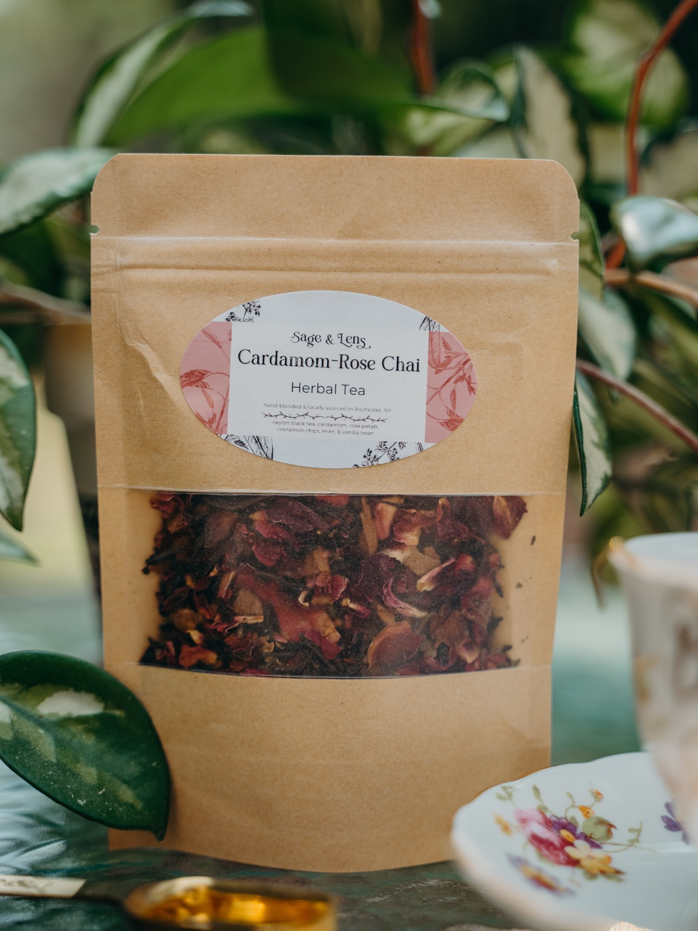 Next up: Cardamom-Rose Chai
This tea recipe is literally the definition of cozy in a cup. I adore this tea, and it’s one of my very first recipes, too! Cardamom and rose petals create a beautiful aroma and it’s complimented with cinnamon and Ceylon black tea at its base.
Snuggle up with a cozy cup and see for yourself just how delicious this tea is.