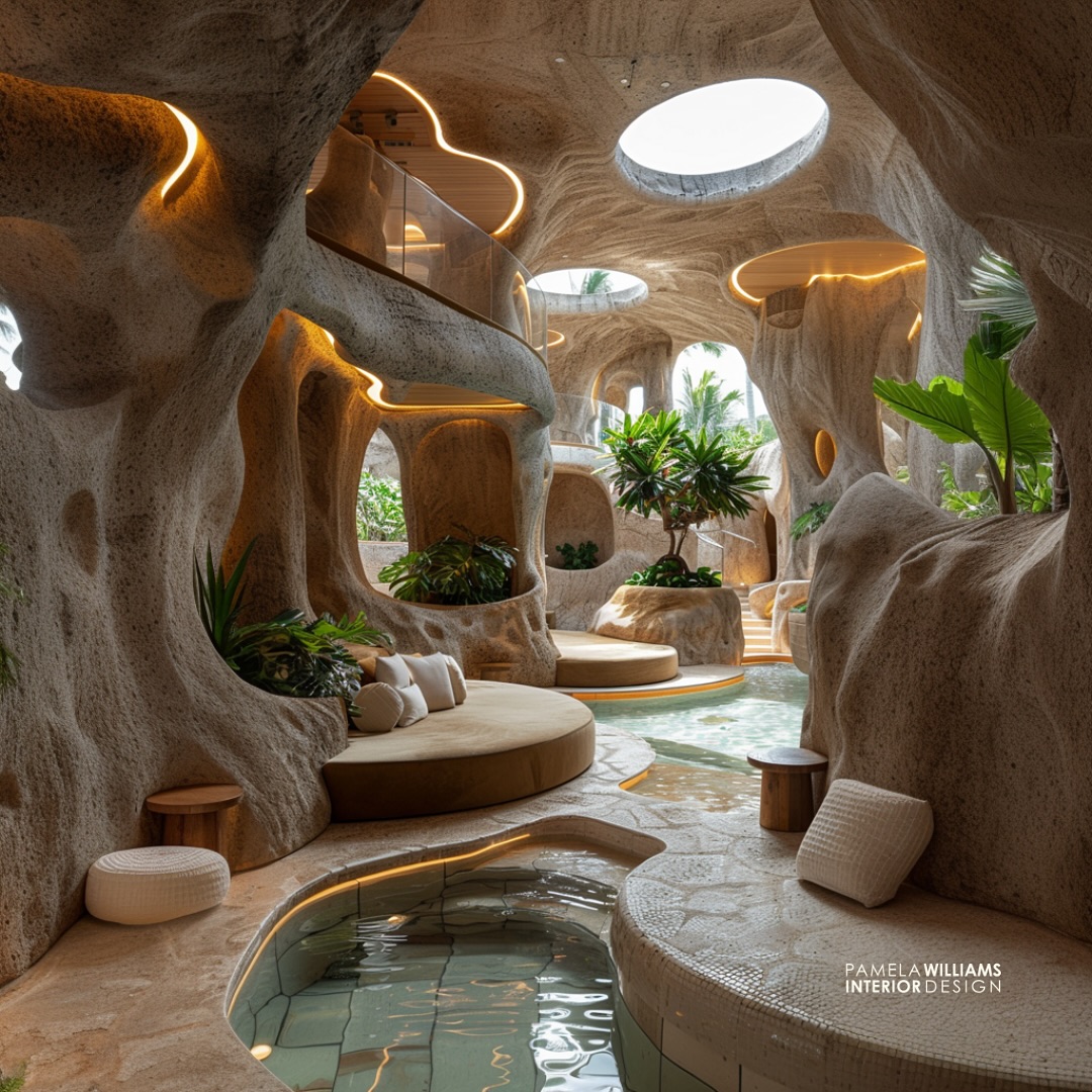 Soft curves, raw textures, and soul-soothing vibes — this wellness retreat concept is all about sensory immersion, self-love, and slowing all the way down. ✨🌿 #SensorialDesign #TexturedSpaces #WellnessThatFeels