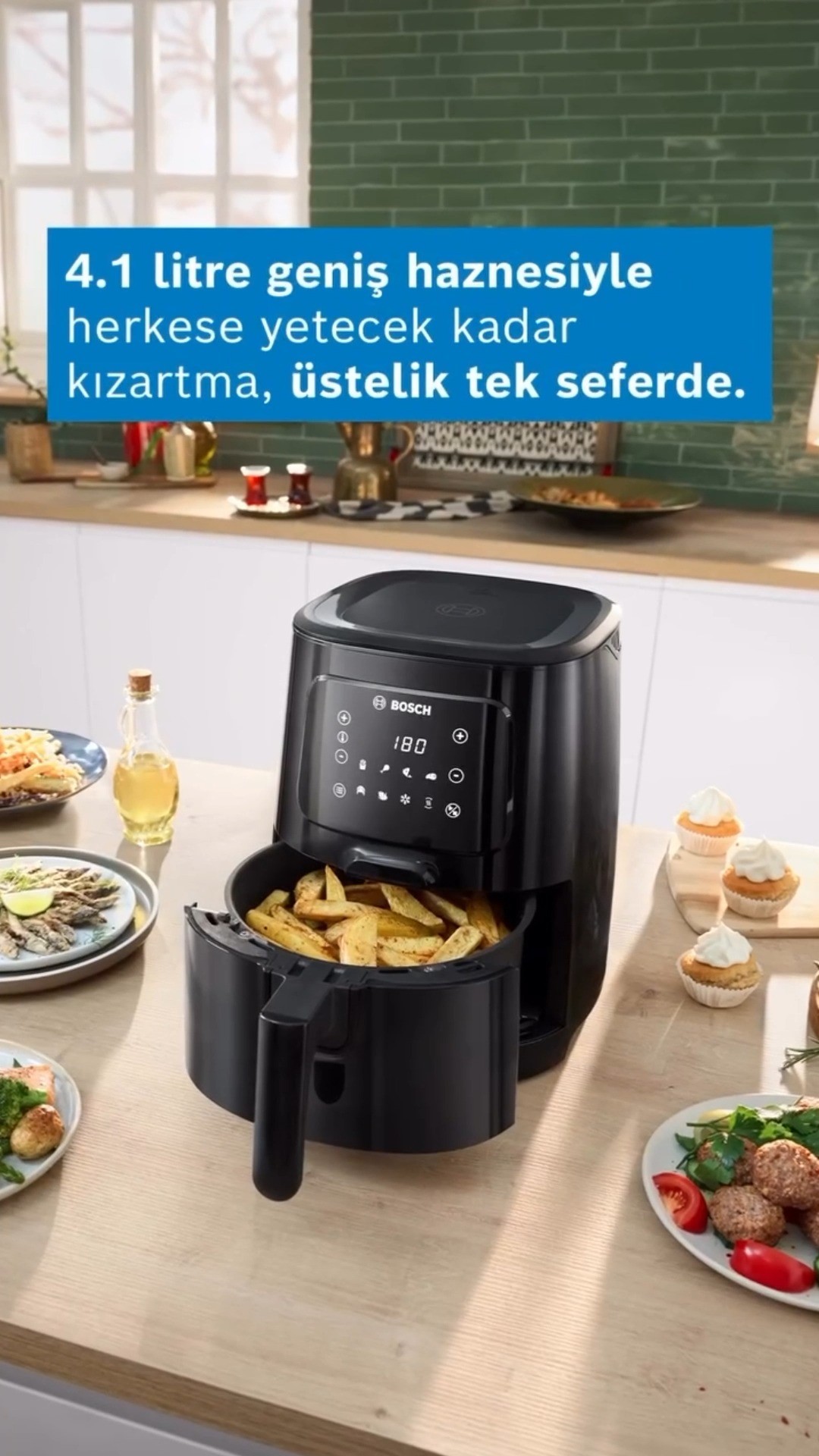 Air Fryer Serie 2, patatesleri daha az yağ ile maksimum çıtırlıkta pişirir. 4.1 litre geniş haznesi sayesinde herkesin tabağı aynı anda dolar.
📍 City’s İstanbul AVM
🏢 İçerenköy, Çayır Cd No: 1, Ataşehir / İstanbul
📞 Tel: +90 542 442 71 42
📍 Buyaka AVM Mağaza
🏢 Fatih Sultan Mehmet Balkan Cad. Buyaka AVM No:B:31 Ümraniye / İstanbul
📞 Tel: 0 (216) 771 11 37
📞 Tel: 0 (542) 630 29 29
📍 Tepeüstü Mağaza
🏢 Tepeüstü Mh Alemdağ Cd No:604/A Ümraniye / İstanbul
📞 Tel: 0 (216) 364 06 29
📞 Tel: 0 (544) 364 06 29
📍 Dudullu Mağaza
🏢 Aşağı Dudullu Mh Alemdağ Cd No:489 Ümraniye / İstanbul
📞 Tel: 0 (216) 313 85 86
📞 Tel: 0 (542) 362 29 29
#BoschEvAletleri #ErgoMaster #bosch #boschbeyazeşya #kampanya #10yılmotorgarantisi #bozkiroglu #buyakavm #buyakabosch #dudullu #tepeüstü #ataşehir #ümraniye #yetkiliboschbayi