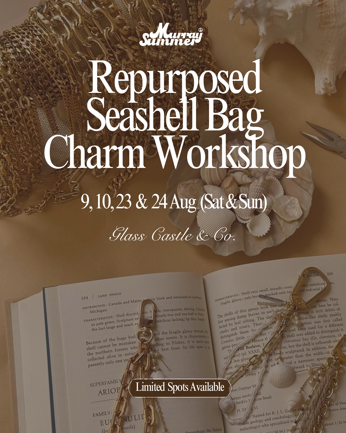 #MurraySummer is an all-inclusive festival with something for everyone! Want a relaxing escape from the city? Join the Seashell Bag Charm Workshop hosted by the eco-conscious @glasscastleco . Learn step-by-step how to craft stunning, nature-inspired accessories from repurposed seashells. After creating your unique piece, take a nice stroll along Stanley Beach to reconnect with the serenity of nature. Unwind, create, and embrace the beauty of summer. 🐚✨🌊