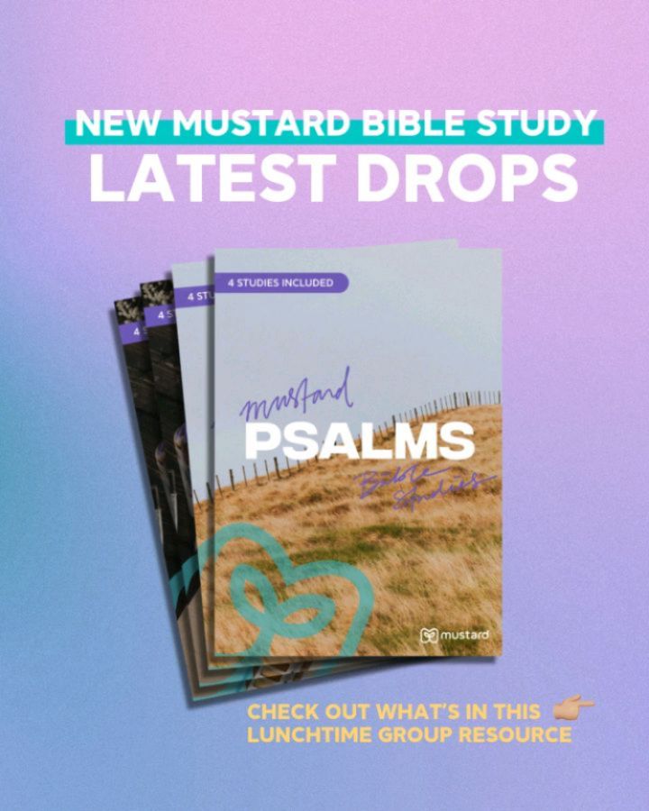 Just dropped TWO new Bible studies on Psalms! Whether you love being creative or talking 'bout the highs and lows of life - WE GOT YOU FAM 🤝
🎨 CREATIVE PSALMS
Do you think your Lunchtime Group would like something different? This one’s for you! With creative prompts for each psalm, you can paint, draw, sculpt, sing, dance ...Enjoy!!
🙏 PSALMS
It's time to get real. This series unpacks four psalms that speak into different life moments - showing how we can see God more clearly through all the ups and downs of life.
Want access to our Bible studies? Get in touch with us at studentmovement@mustard.org.au and we’ll get you set up on our Mustard Hub WebApp! 💻