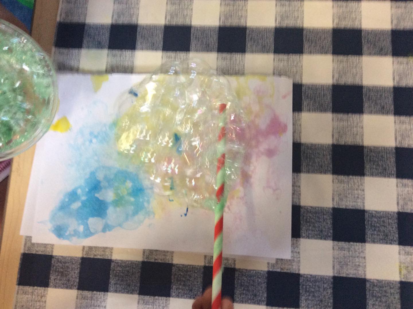 Week One. Wednesday. Bubble painting. Tag games. Seed planting - herbs and vegetables #bubblepainting #seedplanting #taggames