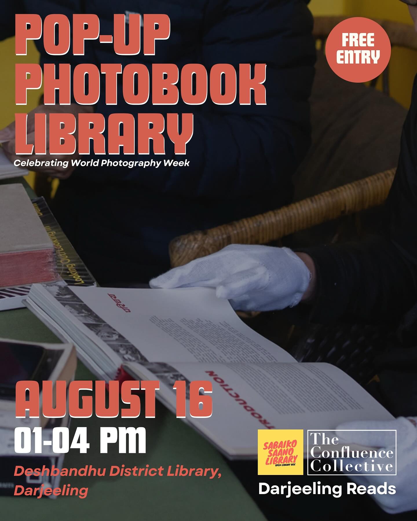 Pop-Up Photobook Library
Join us for a one-day Pop-Up Photobook Library a collaboration between The Confluence Collective, @darjeelingreads Darjeeling Reads, and @sabaikosaanolibrary Sabaiko Sanoo Library.
Browse a thoughtfully curated collection of photo books exploring themes like conflict, gender & sexuality, history, and more selected from our archives and handpicked by the Darjeeling Reads team.
This is an invitation to slow down, turn pages, and engage with photography not just as image but as memory, protest, presence, and emotion.
We hope to create a quiet, welcoming space for reflection, conversation, and community — rooted in the lived realities of the Sikkim–Darjeeling Himalayas. It’s also a small step toward reviving the tradition of libraries in the hills as places for gathering, learning, and remembering.
Come spend a few hours away from screens, surrounded by stories held in image and ink.
We are sharing a glimpse of some of the books featured at the event.
Invite only by registration -
Link in bio