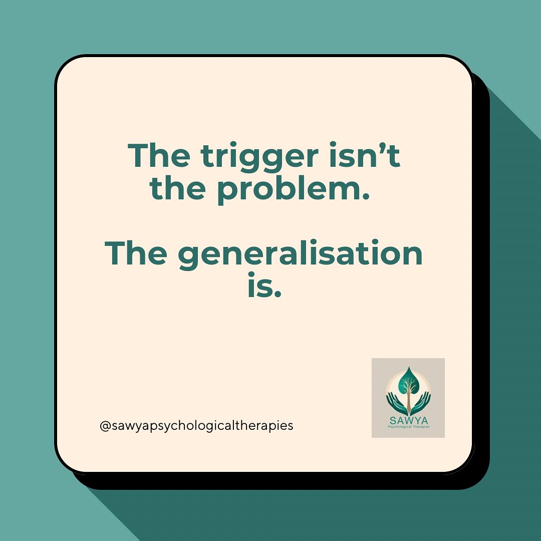 Trigger Discrimination is an intervention used in Trauma Focused CBT (TF-CBT).
With the support of your therapist you can learn to notice:
š«£ This situation is similar, but not the same.
š«” This person is not that person.
𤨠This feeling is familiar, but not current.
š¤ I can pause before I react.
Itās not about denying the past - itās about not letting the trauma rule your present.
āļø Trigger discrimination helps you tell the difference between what was dangerous then and what feels dangerous now.
And like most things in trauma work, it can take time - but it is possible š
#traumafocusedcbt #tfcbt #triggerdiscrimination #traumatherapy #trauma #ptsd #cbt #cbttherapy #cbttherapist #anxiety #anxietytherapy #sawyapsychologicaltherapies