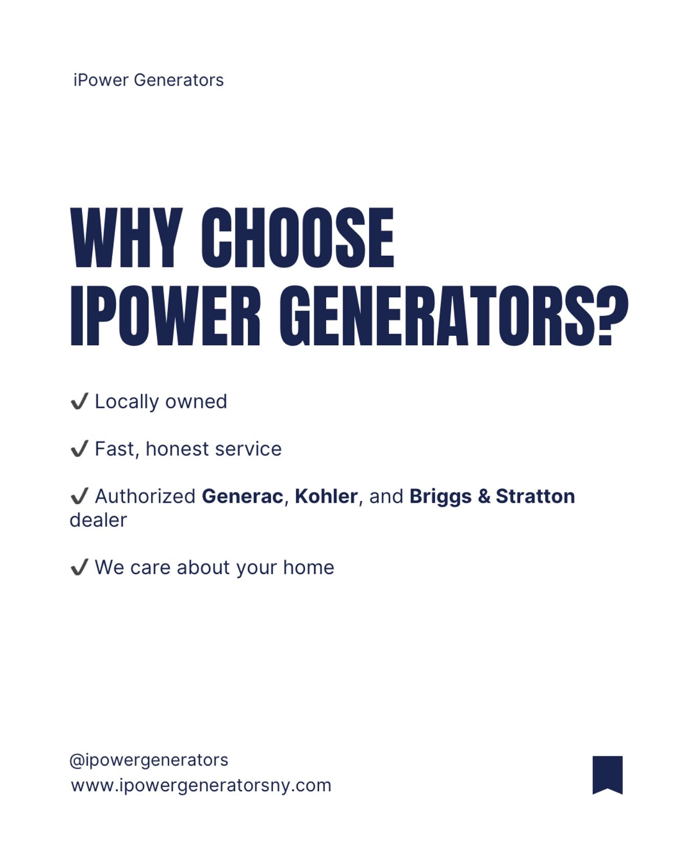 Looking for a generator company you can trust?
Here’s why homeowners choose iPower Generators:
✔️ Locally owned
✔️ Fast, honest service
✔️ Authorized dealer for Generac, Kohler & Briggs & Stratton
✔️ Dedicated to protecting your home
Power outages happen—be ready with a team you can count on.
📍 Westchester County, NY & Greenwich, CT
#GeneratorService #iPowerGenerators #StandbyPower #HomeBackupPower #WestchesterBusiness #GreenwichCT #GeneratorExperts #ReliablePower