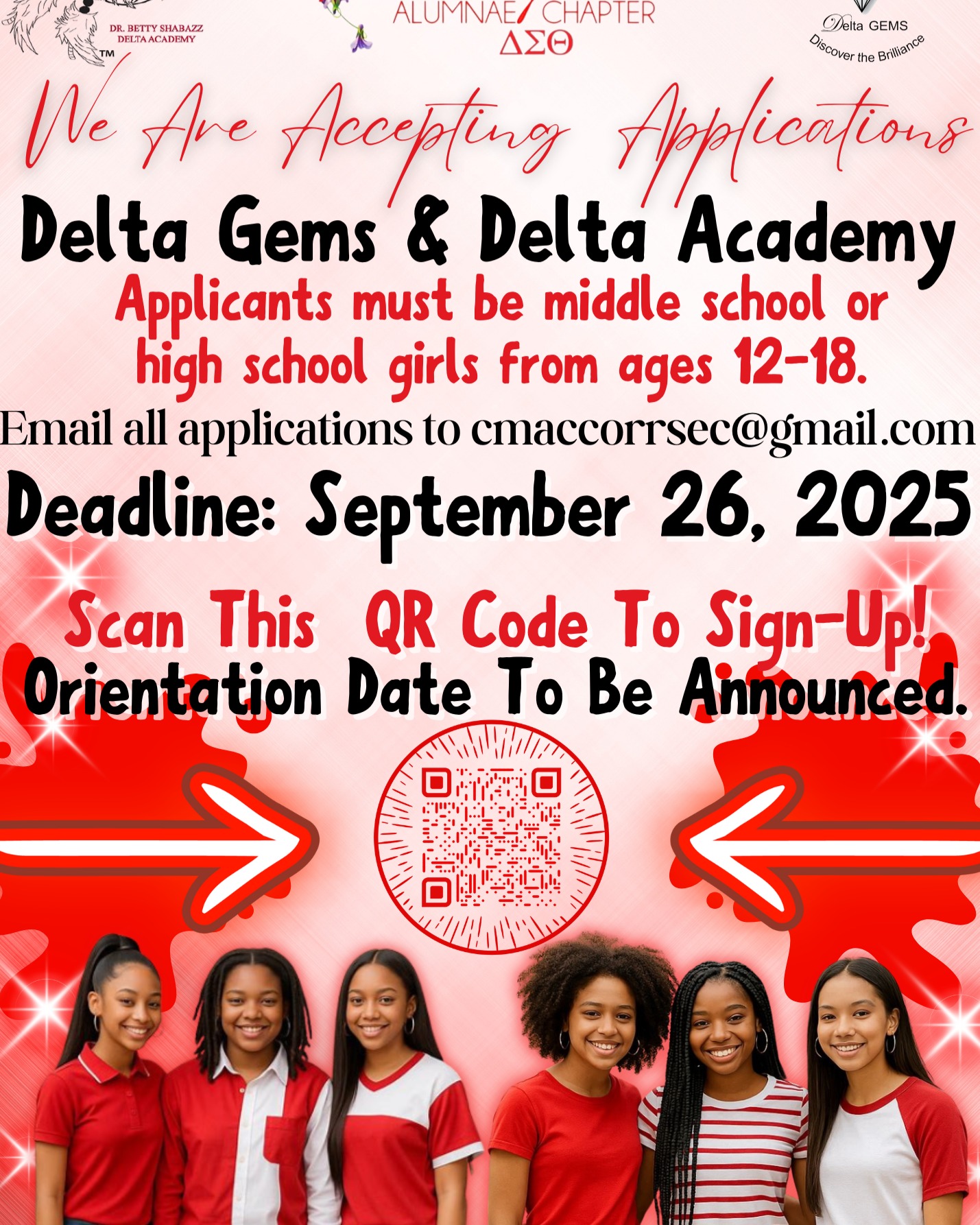“Embracing Girl Power on Purpose” is the theme for the Dr. Betty L. Shabazz Delta Academy which focuses on the development of girls ages 11-14 in a variety of areas including financial empowerment, S.T.E.A.M., emergency preparedness, leadership development, social media and information literacy, and physical and mental health.
“GEMS: Jewels in Our Galaxy" is the theme for the Dr. Jeanne L. Noble Delta GEMS Institute which focuses on the development of girls ages 14-18. GEMS is an acronym for "Growing and Empowering Myself Successfully." Programming includes money management, career exploration, social media, leadership, STEM, emergency response, broadening their knowledge and understanding of local and international issues, coping skills, and wellness activities.
The Columbus Metropolitan Alumnae Chapter is now accepting applications for Delta G.E.M.S. and Academy for the 2025-2026 academic year. Applicants must be middle or high school girls between the ages of 12-18. The application deadline is Friday, September 26, 2025.
To submit applications or for more information, please email cmaccorrsec@gmail.com.
#CMACimpact #deltaacademy #deltagems
