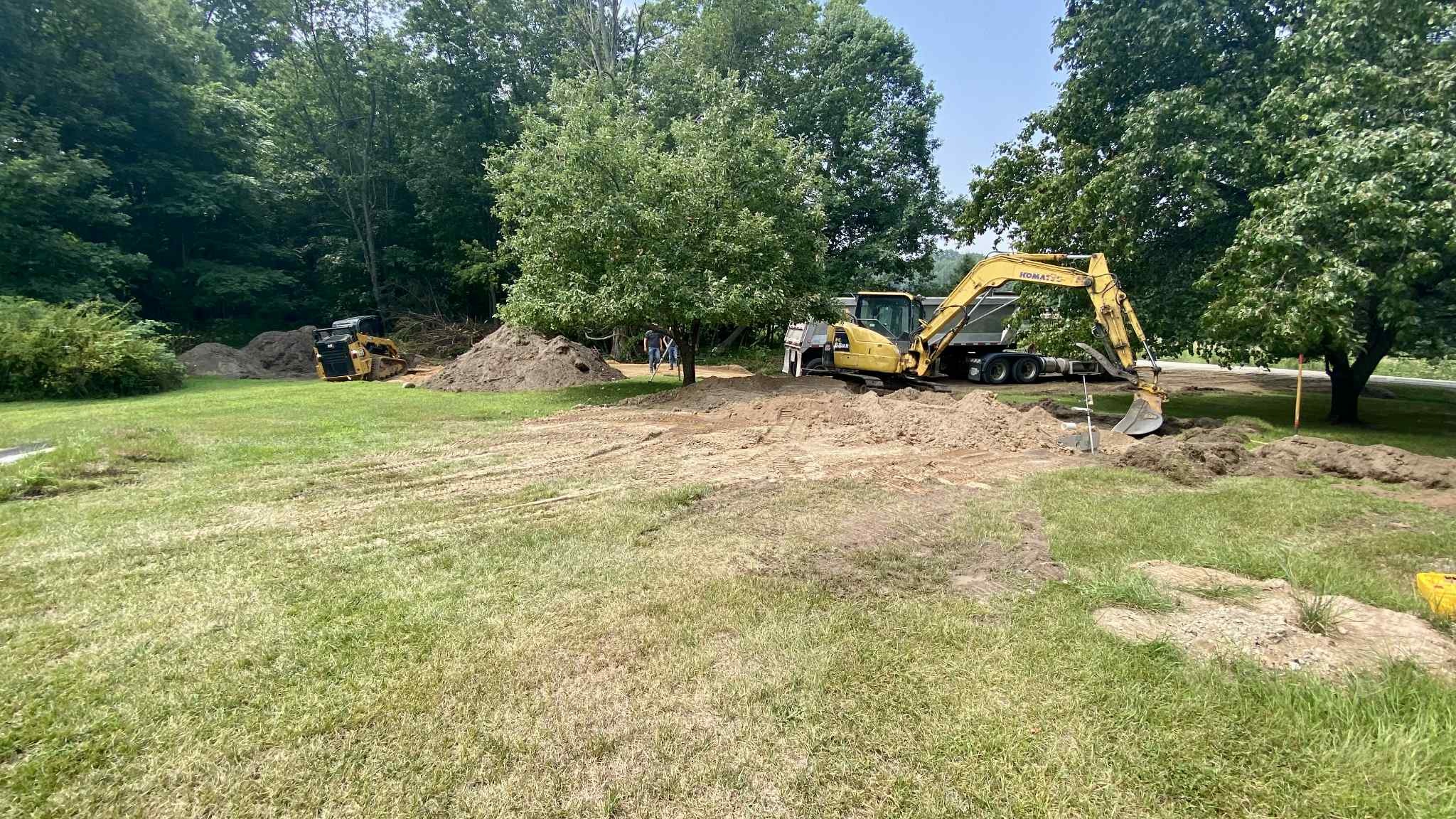 We debated about outdoor plumbing (not really!).....septic and drain field are going in today as we decided our guests deserve indoor plumbing. Only the best for our Veterans!!!