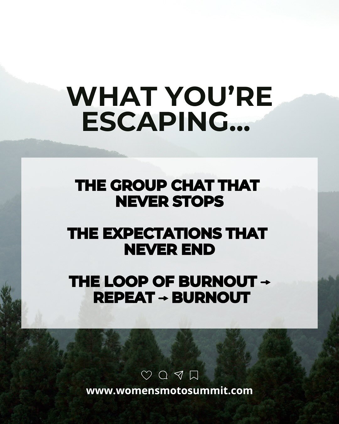 I mean… It’s not wrong 🤷🏽♀️
The Women’s Moto & Wellness Summit isn’t just a retreat, it’s an off-grid exhale. Come unplug and remember what it feels like to just be.
August 29th - September 1st 2025
Cheekye Ranch, Squamish BC
Ticket link in bio - come join.
#UnplugToReconnect #WomensMotoSummit #OffGridRetreat #WellnessSummit #EscapeTheLoop