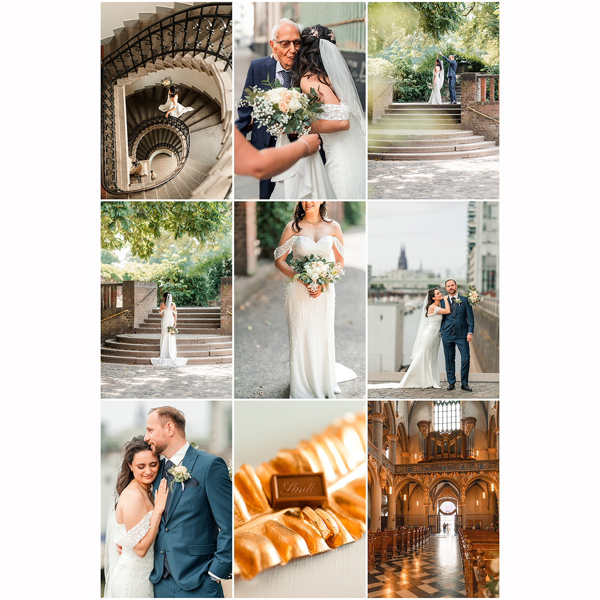 Manchmal passt einfach alles – und genau so war es bei dieser traumhaften Hochzeit mitten im Herzen von Köln.
Die Trauung fand in der wunderschönen Kirche St. Maria Himmelfahrt statt – ein echtes architektonisches Juwel, direkt in der Nähe des Doms. Die hohe, lichtdurchflutete Decke, die besondere Stille und der feierliche Rahmen haben diesen Moment so tief und emotional gemacht. Ich hatte Gänsehaut hinter der Kamera.
Nach der bewegenden Zeremonie ging’s im stilvollen Oldtimer für das Paarshooting erst in den Friedenspark – mitten im Grünen, mit versteckten Wegen, Mauern und alten Bäumen. Eine kleine Oase, perfekt für ganz natürliche und innige Momente. Anschließend machten wir einen Spaziergang in den modernen, urbanen Rheinauhafen mit seiner beeindruckenden Architektur.
Gefeiert wurde in der stilvollen Bel Etage des Schokoladenmuseums – mit Blick auf den Rhein.
Danke, dass ich Euren großen Tag begleiten durfte. Ich freue mich sehr, hier ein paar Impressionen zeigen zu dürfen. @schokoladenmuseum_event @schokoladenmuseum.koeln
#HochzeitKöln #StMariaHimmelfahrtKöln #Rheinauhafen #Friedenspark #SchokoladenmuseumKöln #BelEtage #Hochzeitsfotografin #KölnHochzeit #LiebeInBildern #EchteMomente #Hochzeitsreportage #hochzeitslocationköln #schokoladenmuseumhochzeit