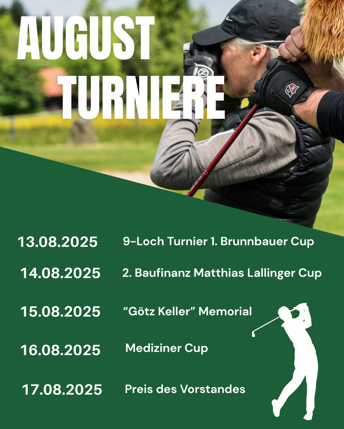 Unsere August Turniere: Wir freuen uns auf eure Teilnahme! 🤩⛳️