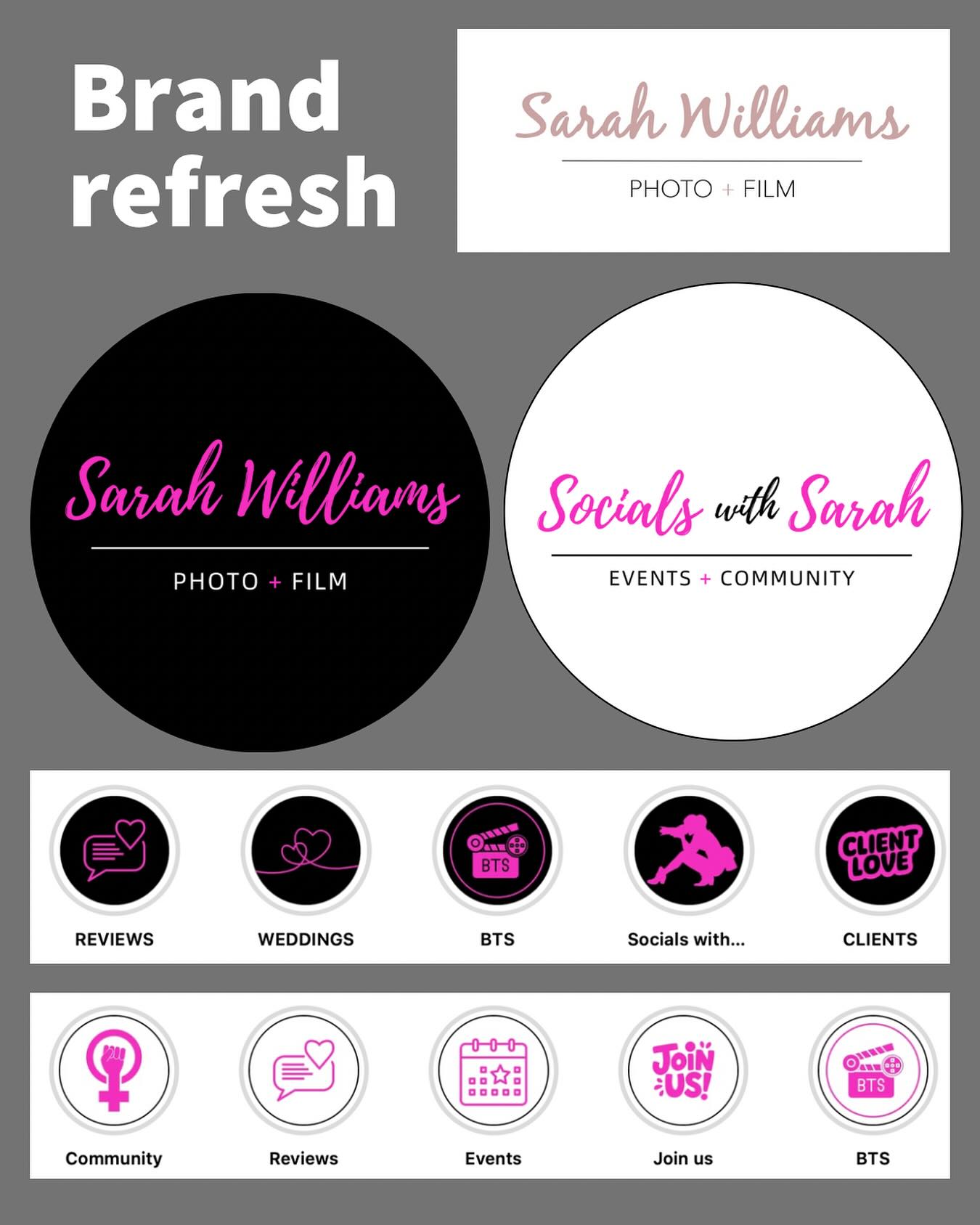 Sometimes, a small change makes a big impact — and that’s exactly what I’ve done for my new client @sarahwilliamsphotofilm .
We’ve moved from a soft blush pink to a bold neon pink – a colour that’s vibrant, energetic, and so much more aligned with Sarah’s personality. Paired with clean black and white, it gives her brand a modern, confident edge.
As part of the refresh, I also created a second logo for @socials_withsarah, Sarah’s brilliant networking community for women in business.
Now both of her brands have a clear identity that feels cohesive and strong across platforms.
To complete the look, I designed custom Instagram highlight icons for both accounts, giving her online presence a polished, professional finish. Subtle changes – but they’ve made a huge difference.
So this week my next task is to create Sarah’s new website with an initial deadline of Friday to get several pages set up and able to take bookings for an upcoming event. Proud to support this driven businesswoman!
#BrandRefresh #VisualIdentity #ClientWork #SarahWilliamsPhotoAndFilm #SocialsWithSarah #LogoDesign #InstagramHighlights #BoldBranding #CreativeSupport #SupportSmallBusiness #VirtualPA #BrandUpdate #WomenInBusiness #VirtualSupport