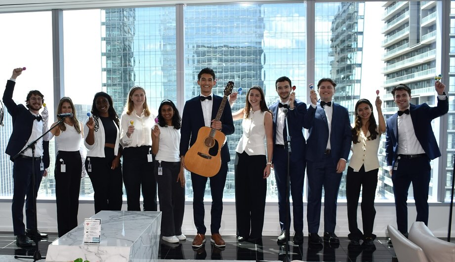 Every summer, Goodmans celebrates the installation of our beloved internal staircase.
This year, the stairs celebrated their 15th birthday. To mark the occasion, the firm hosted a Quinceañera-themed event. The summer students had a blast leading the firm in singing “Cumpleaños Feliz.” See you next year for a Sweet Sixteen. 🎂