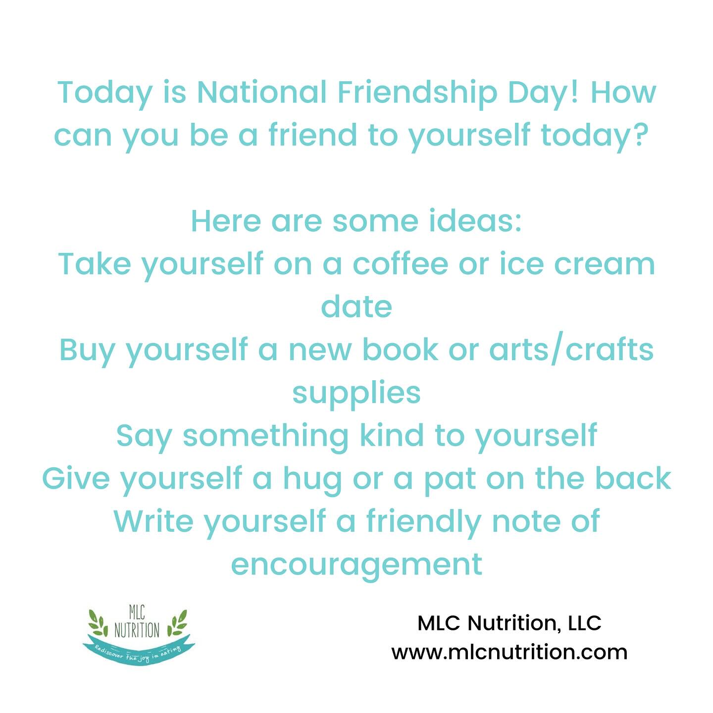 Today is #nationalfriendshipday and it’s so important to remember to be a friend to ourselves as well!