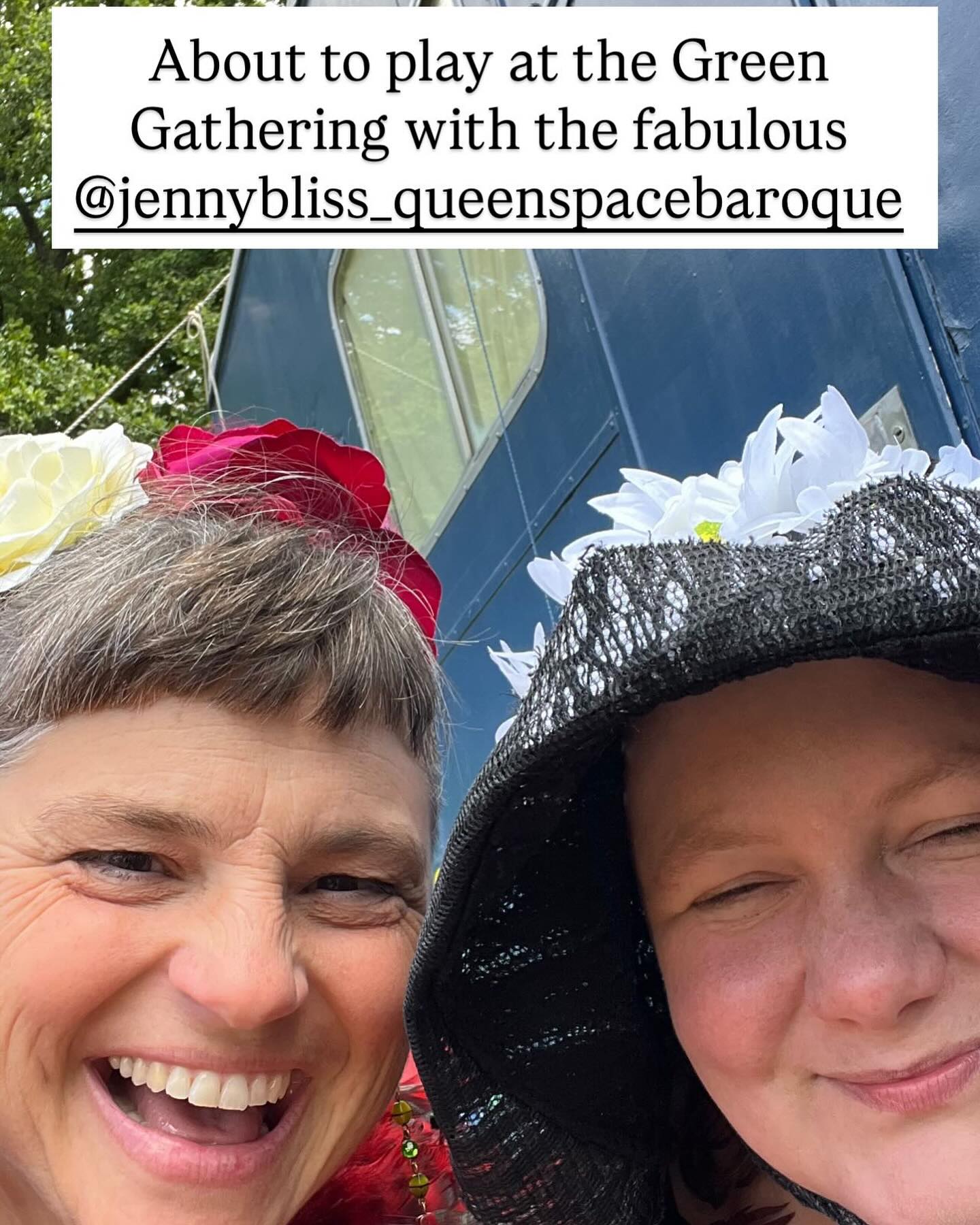 Such a joy to have the amazing @jennybliss_queenspacebaroque @dayganrobinson and @algybehrens playing with me at the lovely Green Gathering - thank you everyone who came and sang heartily 🥰❤️