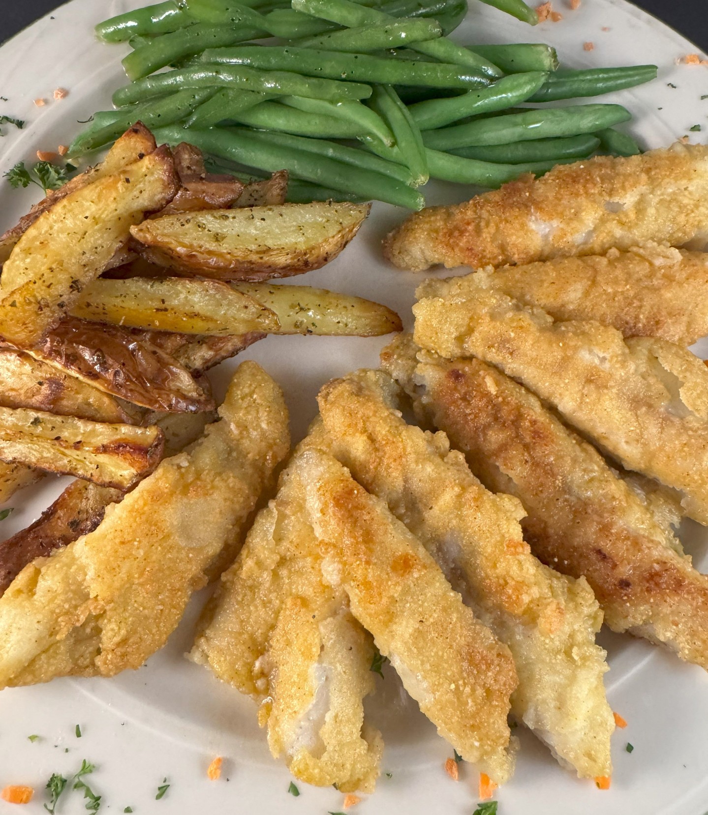 Fresh perch fried in organic extra virgin olive oil. Only the best for our guests!