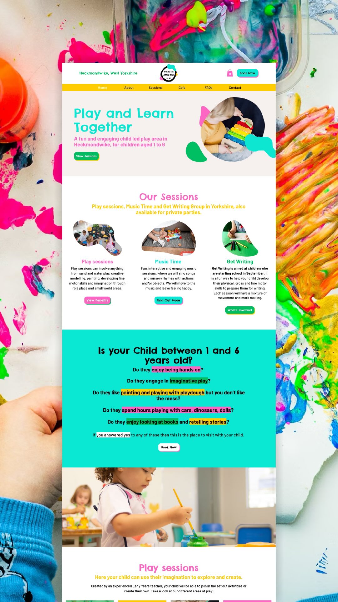 Introducing the website for @wherethelittleonesplay, a new child-led play area which has recently opened in West Yorkshire🚸
It’s been such a joy to bring Carla’s website to life, optimised for mobile, tablet and desktop.
Carla already had a logo and colour palette when we started working together, so I utilised the colours throughout the site - using the paint-style shapes to frame the images. I also introduced a header and body font, which felt fitting for the brand identity.
Each of the play and learning sessions have their own landing page, covering information about what’s involved, and feature a booking system at the bottom of each page (using the in-built booking system that @wix provides).
I’ve loved working with such a fun colour palette and creating an online hub for Where the Little Ones Play🛝
#wix #wixwebsite #websitedesigner #wixwebdesign #webdesign #webdesigner #websitedesign #customwebsite #bespokewebsite #ecommercewebsite #childrenswebsite #kidswebsite #kidsplayarea #childrensplaycafe #playcafe #playcafeyorkshire #websitebookingsystem #designstudio #yorkshire #yorkshiredesign #webdesigneryork #branddesigneryork #york #yorkbusiness #designagency