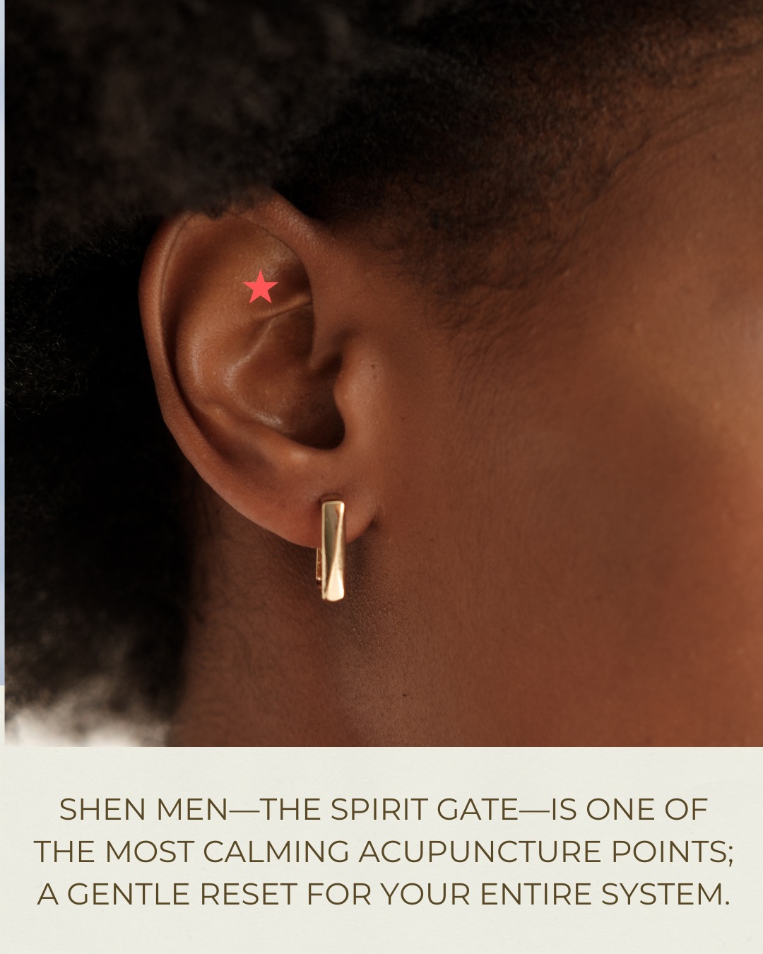 If you’ve ever left a treatment feeling calm, clear, and like your body finally exhaled—you may have met Shen Men.
Shen Men translates to “Spirit Gate,” and it’s one of the most beloved ear acupuncture points—for good reason.
This tiny point sits quietly in the upper valley of the ear, but its effects ripple through the whole system. It calms the mind, settles the nervous system, and opens the doorway between body and spirit.
It is used for:
- Anxiety and overwhelm
- Insomnia or restlessness
- Emotional stress and trauma
- General nervous system reset
- Physical pain (including in battlefield acupuncture, where it's used to rapidly reduce pain and trauma without medication)
It’s often one of the first points I choose when someone walks in frazzled or holding more than they can carry. This point can be needled with acupuncture or stimulated using ear seeds.
It doesn’t “fix” things.
It creates space.
So the body can breathe. The mind can soften. And the spirit can return to its centre.
Whether you’re navigating big emotions or just craving stillness, Shen Men is a gentle invitation back to yourself.
Curious to experience this point for yourself? Whether you’re dealing with stress, sleep issues, or just need to pause and reset, I’d be happy to talk about how acupuncture can support you.
#ShenMen
#EarAcupuncture
#SpiritGate
#TCMCalm
#HealingFromWithin