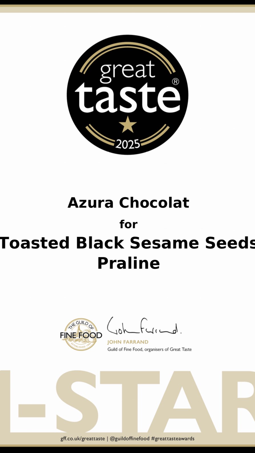 🥇 We’re thrilled to share that our Toasted Sesame Seeds Praline has won a 2025 Great Taste Award! ⭐️
A huge thank you to the judges at @guildoffinefood for the kind words and thoughtful feedback. We’re always inspired by your insights and committed to making our recipes even better👌🏼
We’re so delighted to see another one of our favourite creations get this spotlight, and we can’t wait to share more flavourful surprises with you all 🍫
#GreatTasteAwards #AwardWinning #Sesamepraline #Artisanchocolate #GuildOfFineFood #finefood #finechocolate #veganrecipe #veganoptions
#greattaste2025