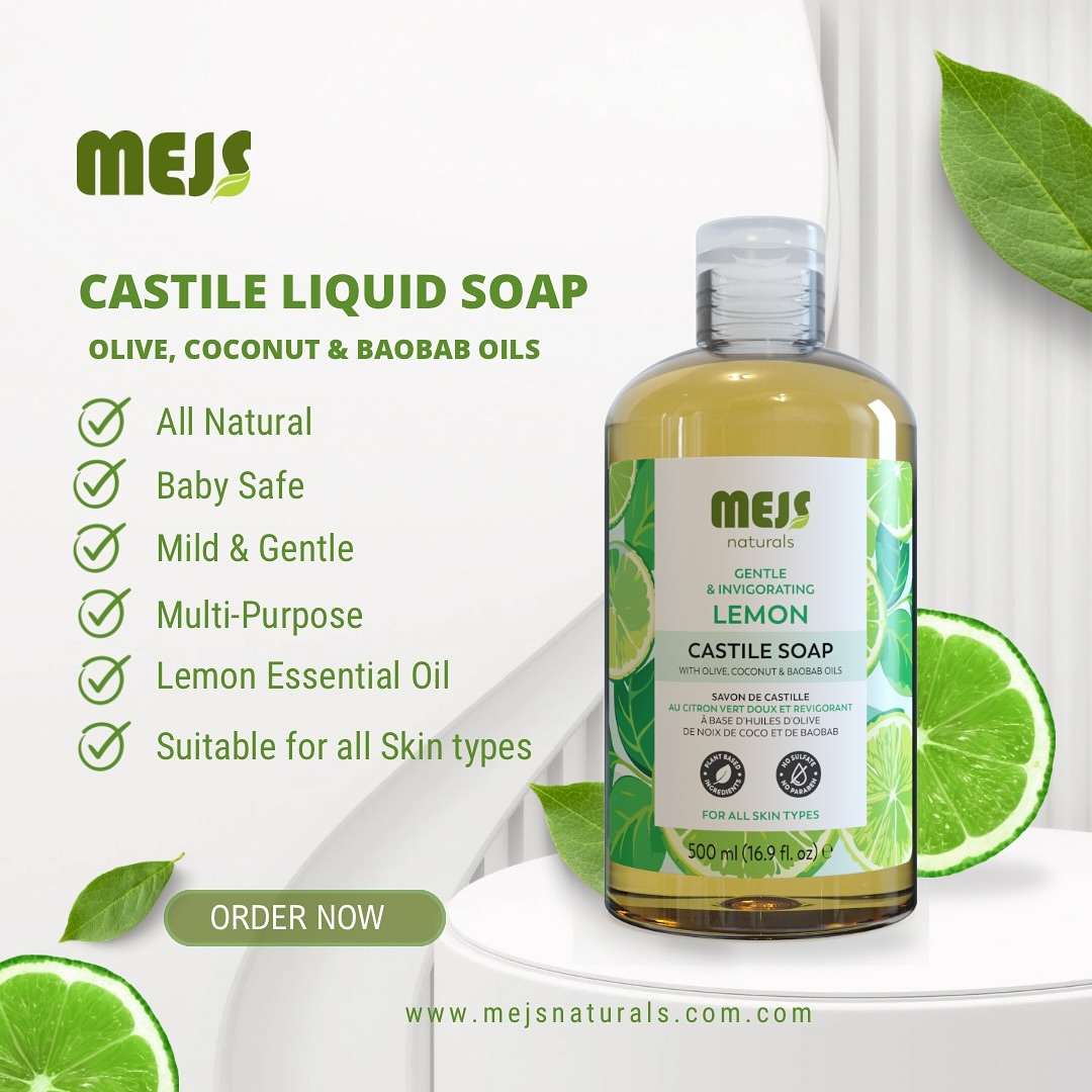 Rejuvenate with a zest for life—let the vibrant energy of lemon revitalize your skin, infusing every moment with brightness and a renewed sense of vitality.
Sizes: 500ml @ghc140, 1L @ghc250
Website: www.mejsnaturals.com
📍: North Kaneshie Swanlake CPP junction.
📱/WhatsApp: 0540239747
#soapmaker, #beauty, #vegan, #smallbusiness, #handmadesoaps, #oliveoilskincare, #handcrafted #naturalsoap #plantbasedsoap #castileliquidsoap #castilesoap #mejs #mejsnaturals #accraghana🇬🇭