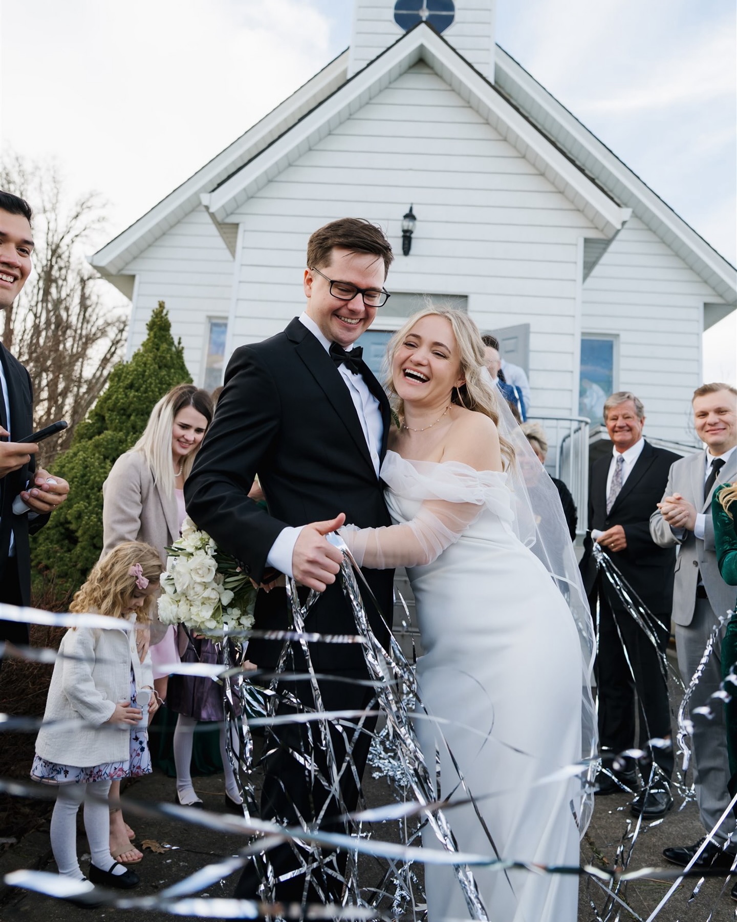 Moments from an intimate chapel wedding