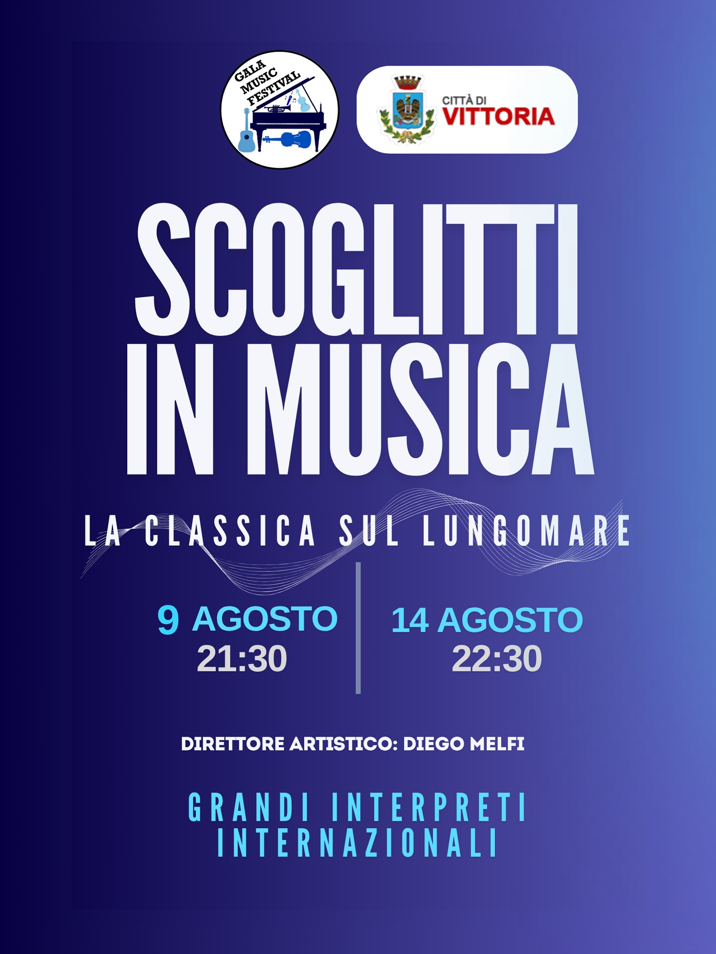 “SCOGLITTI IN MUSICA” – Un’iniziativa del Comune di Vittoria
con il patrocinio e il sostegno dell’Amministrazione Comunale
Cari cittadini,
Grazie al prezioso patrocinio e al sostegno del Comune di Vittoria, siamo lieti di invitarvi a due grandi serate musicali gratuite nel cuore del lungomare di Scoglitti, tra onde, tramonto e grande musica.
📅 Sabato 9 agosto – ore 21:30
📅 Giovedì 14 agosto – ore 22:30
📍 Centro del lungomare di Scoglitti
Due appuntamenti speciali del Gala Music Festival, diretti da Diego Melfi (chitarrista vittoriese) ed Ekaterina Chebotareva (pianista russa), che vedranno esibirsi artisti di fama internazionale, già applauditi in tutta Italia e all’estero.
Sarà l’occasione per vivere la musica classica sotto le stelle, in un’atmosfera raffinata, accessibile e profondamente emozionante.
🔺Il Comune di Vittoria sostiene con convinzione questa iniziativa culturale, inserita nel programma ufficiale dell’estate 2025, con l’obiettivo di valorizzare il nostro territorio attraverso la bellezza della musica dal vivo.
#scoglittiinmusica #concertisulmare #eventisicilia #musicaallaperto #musicaclassica #estateinsicilia #festivaldimusica #galamusicfestival #musicadivina #tramontiemusica #eventiestivi #culturalifestyle #arteinmovimento #pianofortealmare #siciliadavedere #suonidalvivo #violinopianoforte #scoglittisummer #musicaelegante #musicanellaria #musicainpiazza #esperienzamusicale #musicaromantica #latuaseraestate
