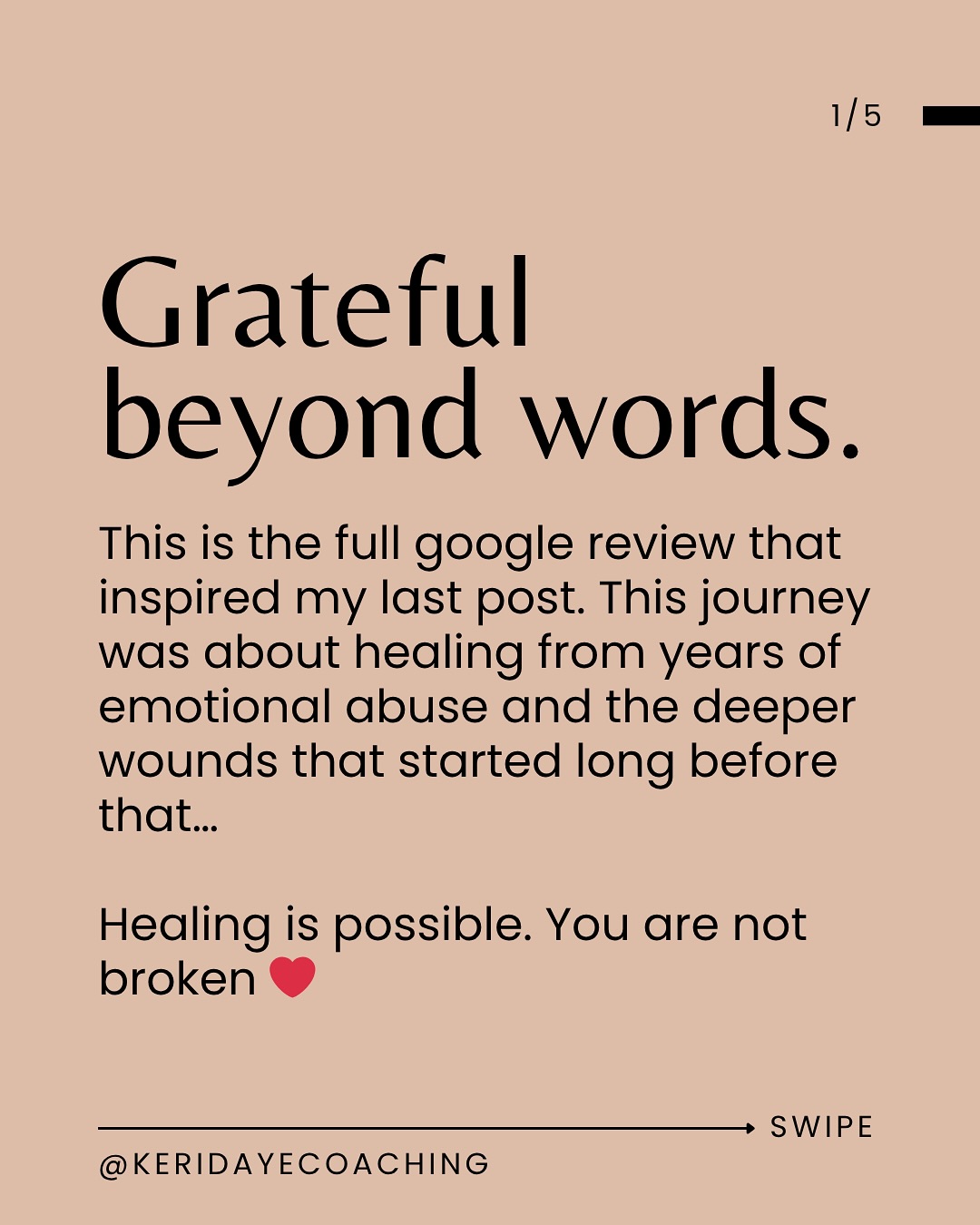 ✨ What healing looks like — in his own words.
This is Eric’s full Google review after completing his 1:1 coaching journey.
We didn’t just work through the pain of a toxic marriage… we healed old wounds, rebuilt trust from the inside out, and created a future grounded in self-worth and peace.
Read his words, feel the shift, and if this resonates, I’m here ❤️
Book a free consult in my bio 💫
#keridayecoaching
#traumacoach
#healingjourney
#narcissisticabuse
#emotionalhealing
#innerchildwork
#traumarecovery
#toxicrelationships
#nervoussystemregulation
#reclaimyourself
#healingispossible
#postnarcissisticabuse
#selfworthjourney
#healingfromwithin
#emotionalabuseawareness
#boundariesarehealthy
#attachmenttrauma
#breakthecycle
#healingfromtrauma
#rebuildingafterabuse
#complextrauma
#betrayaltrauma
#somatichealing
#healingcoach
#traumainformed
#mentalhealthsupport
#selfhealers
#traumaawareness #faith
#shineyourlight