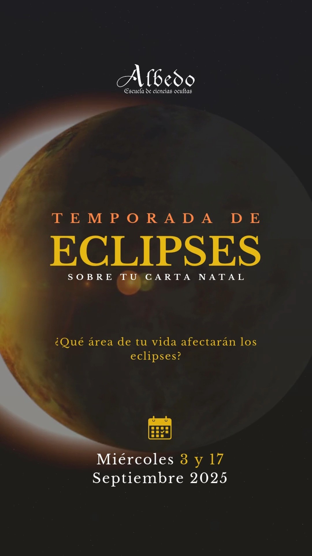 🌘 Eclipses sobre tu Carta Astral
¿Sientes que los eclipses te revuelven por dentro?
No es casualidad.
✨ Cada eclipse en tu carta es un llamado a despertar.
Un empujón del universo que te dice:
🌀 “Ya no puedes seguir ignorando esto.”
Este curso te guía a comprender cómo y dónde caen los eclipses en tu carta natal.
Para que puedas:
🔮 Anticipar los movimientos energéticos
🔥 Reescribir tu historia desde la conciencia
📆 Fechas: Miércoles 3 y 17 de septiembre
⏰ Horario: De 7 a 9 PM (hora CDMX)
💰 Inversión: $500 por clase
🌑 Modalidad online por zoom.
✨ Pronto llegan nuevos eclipses…
¿Sabes qué área de tu vida van a tocar?
👉 Ven a descubrirlo.
Porque cuando conoces tu carta, los eclipses no te sacuden: te alinean.
📲 Inscríbete por mensaje directo o vía WhatsApp
55 5404 1084
#Eclipses2025 #AstrologíaEspiritual #CartaNatal #CursoDeAstrología #BrujasModernas #Misticismo #PortalesDeEnergía #MagiaLunar #FasesLunares #Astroguía #Esoterismo #MagiaFemenina #tereflores #AstrologíaLunar #TránsitosAstrológicos #EnergíaCósmica #albedoescuela