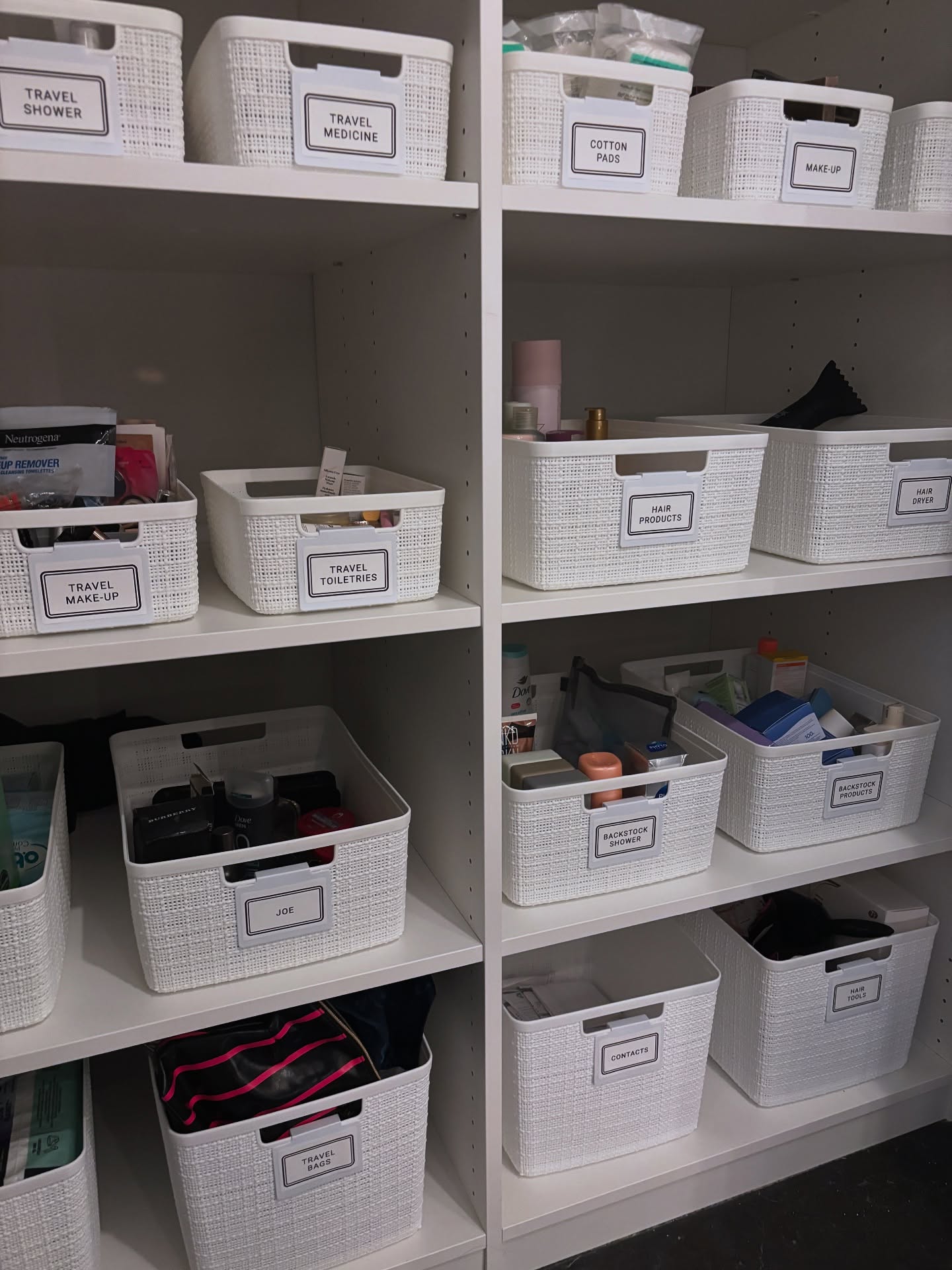 Sometimes you just need a little reset! My client had the bins and the products but no time to make the project come to fruition. With a little sorting and labeling, I was able to transform her bathroom storage into a functional efficient space. #bathroomorganization #homeorganizing #mainline #mainlinemoms #efficientliving