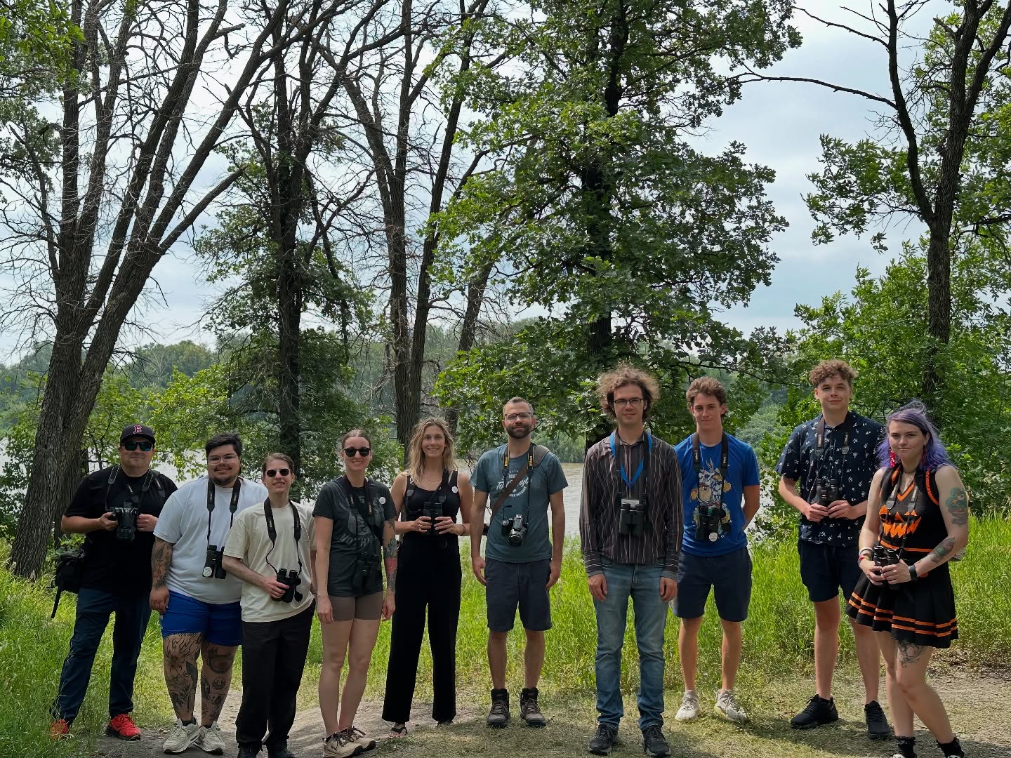 Today we took a quiet walk and noticed what the birds are up to this time of year: resting, parenting, growing, learning, and either preparing for the journey south or settling in for the winter ahead. Some were still caring for older fledglings, while others were finding their independence. There was no singing, no nest-building, no defending of territories, just a soft stillness, and the first signs of the season beginning to turn. We saw ducks in their eclipse feathers and a flock of Canada Geese flying low over campus in a wide V.
It felt like we were standing in the space between seasons. The energy of spring has settled, and the movement of fall hasn’t quite begun. And maybe we’re in that same quiet space too, quietly anticipating the promise of the upcoming academic year.
I imagine our walks over the next few weeks will remain quiet. But there’s something steady and grounding in that quiet, in showing up, paying attention, and walking together as summer slowly gives way to fall.
Maarsii to everyone who joined us today. We hope to walk with you again soon.
@umindigenous @umanitoba
#birdjoy #indigenousbirders #indigenousled #mentalhealth #wellness #birdjoy #birdjoyisresistance #representationmatters
Slide 1. A group of awesome Indigenous birders allies.
Slide 2. Song Sparrow.
Slide 3. Juvenile Cooper’s Hawk
Slide 4. White-tailed Deer
Slide 5. A group of awesome Indigenous birders allies.